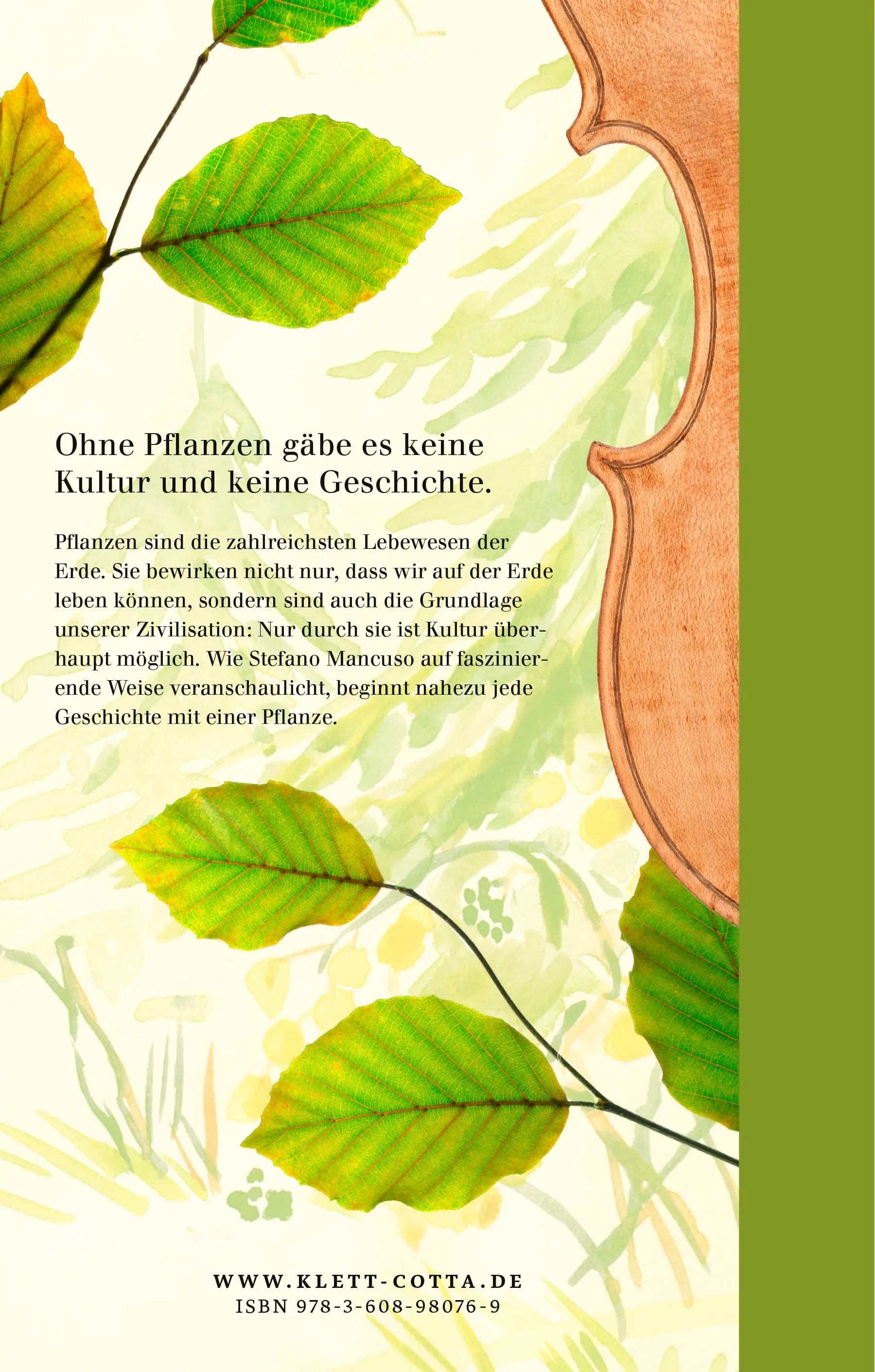 Buchrückseite von 'Die Welt der Pflanzen' mit Klappentext - Gebundene Ausgabe