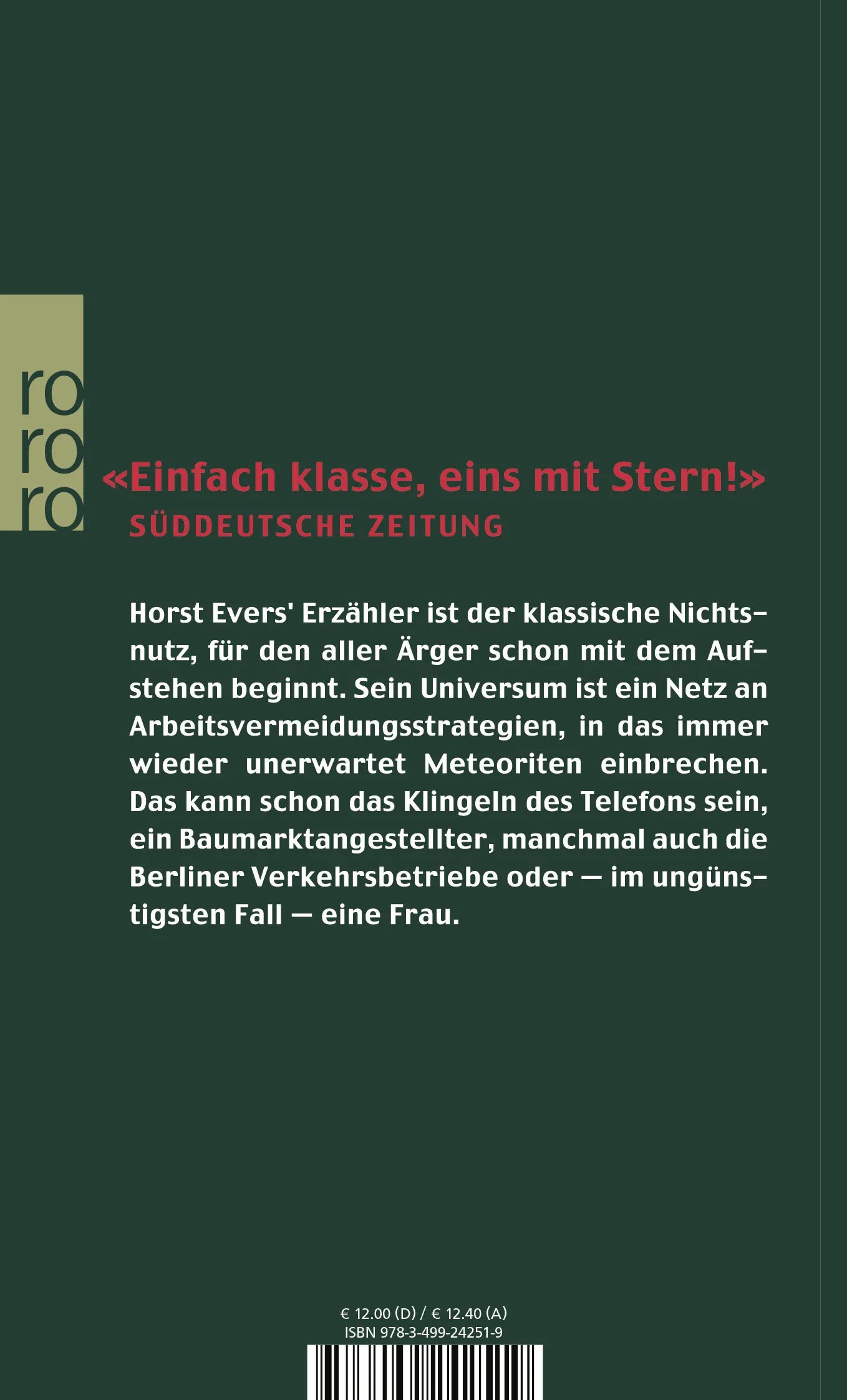 Buchrückseite von 'Die Welt ist nicht immer Freitag' mit Klappentext - Taschenbuch