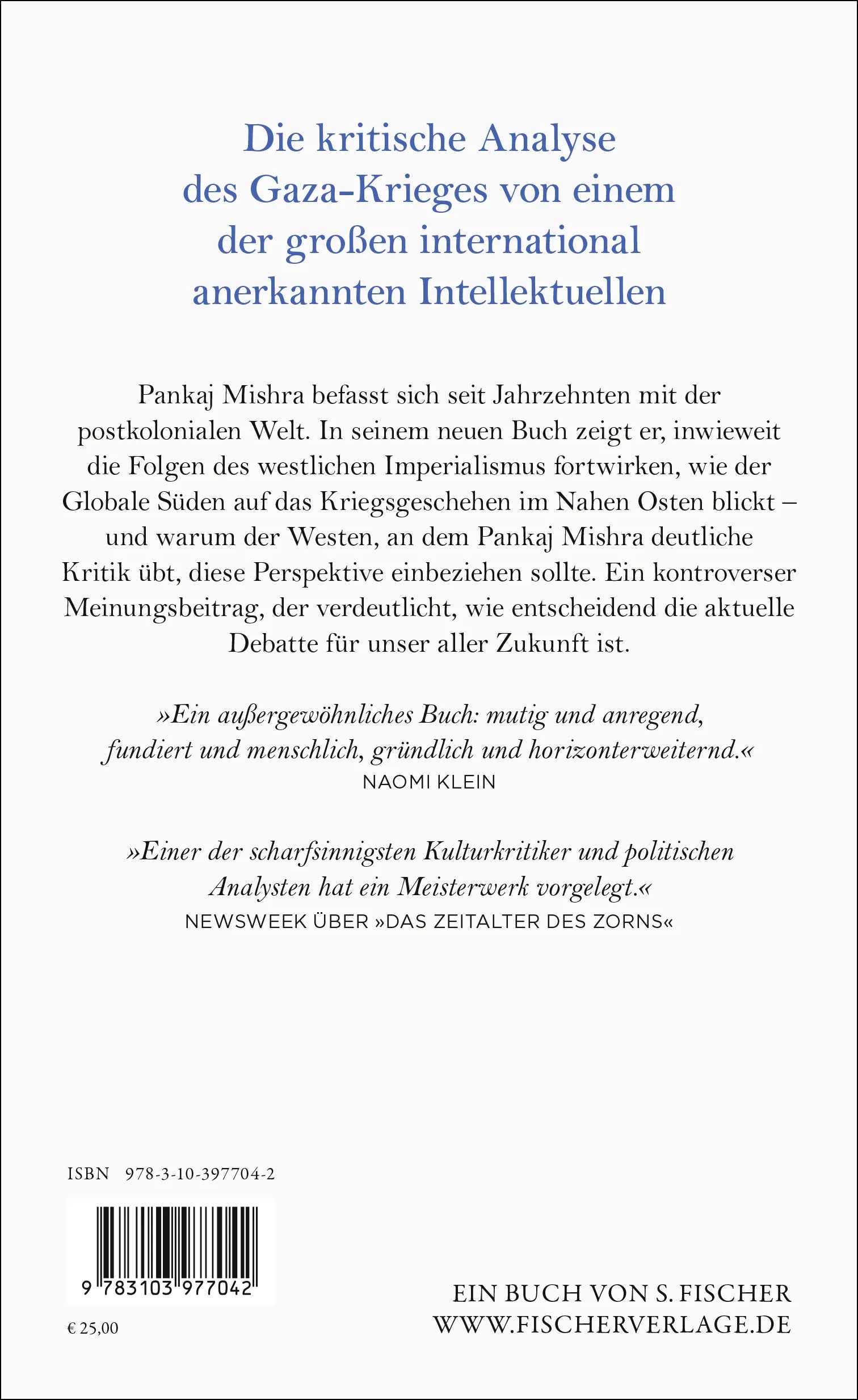 Buchrückseite von 'Die Welt nach Gaza' mit Klappentext - Gebundene Ausgabe