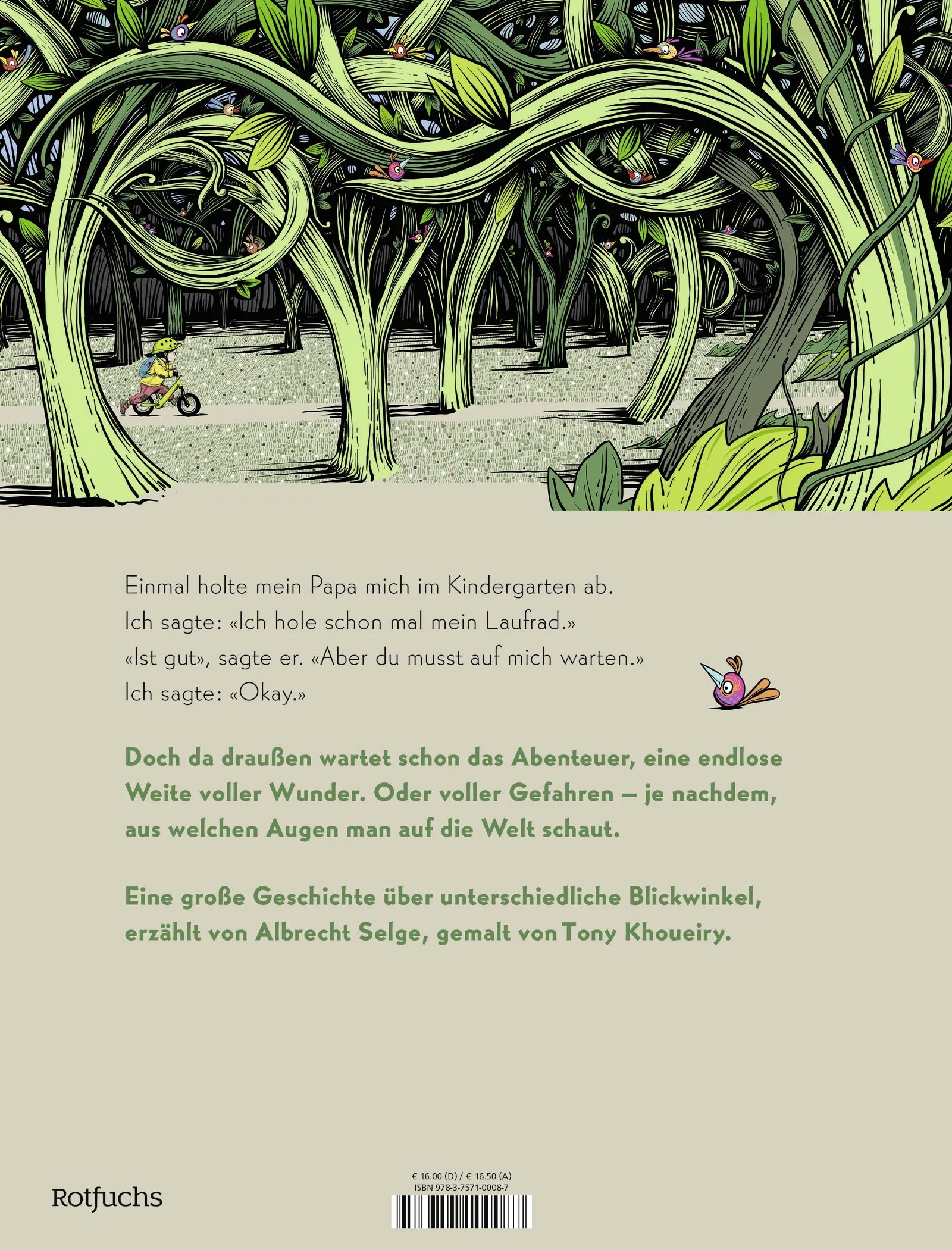 Buchrückseite von 'Die Weltreise' mit Klappentext - Gebundene Ausgabe