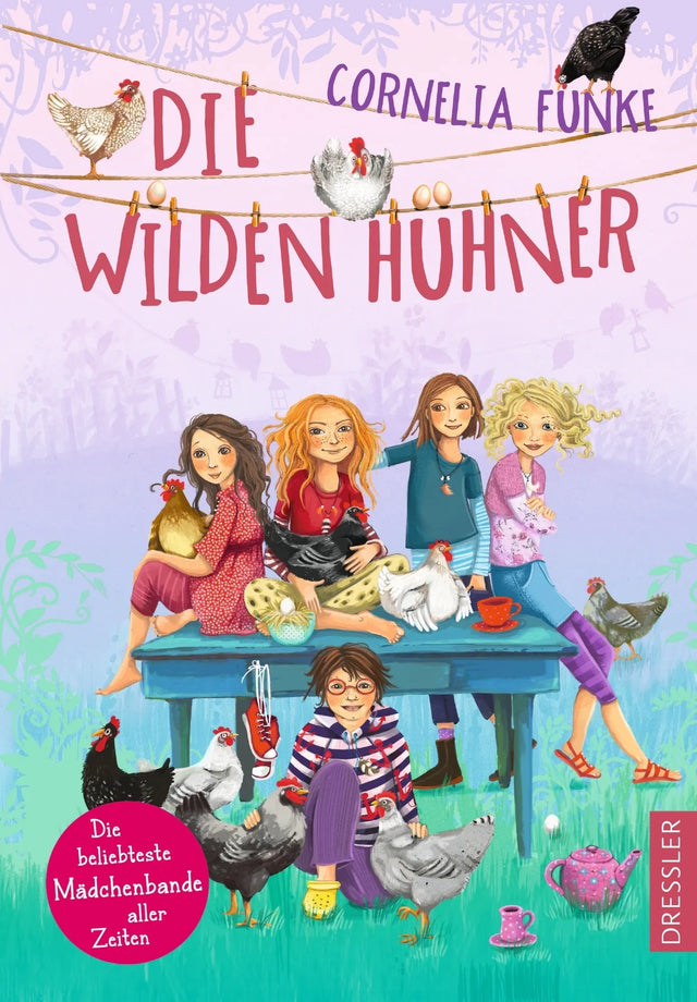 Buchcover von 'Die Wilden Hühner 1. Neu illustriert von Florentine Prechtel' - Gebundene Ausgabe von Cornelia Funke