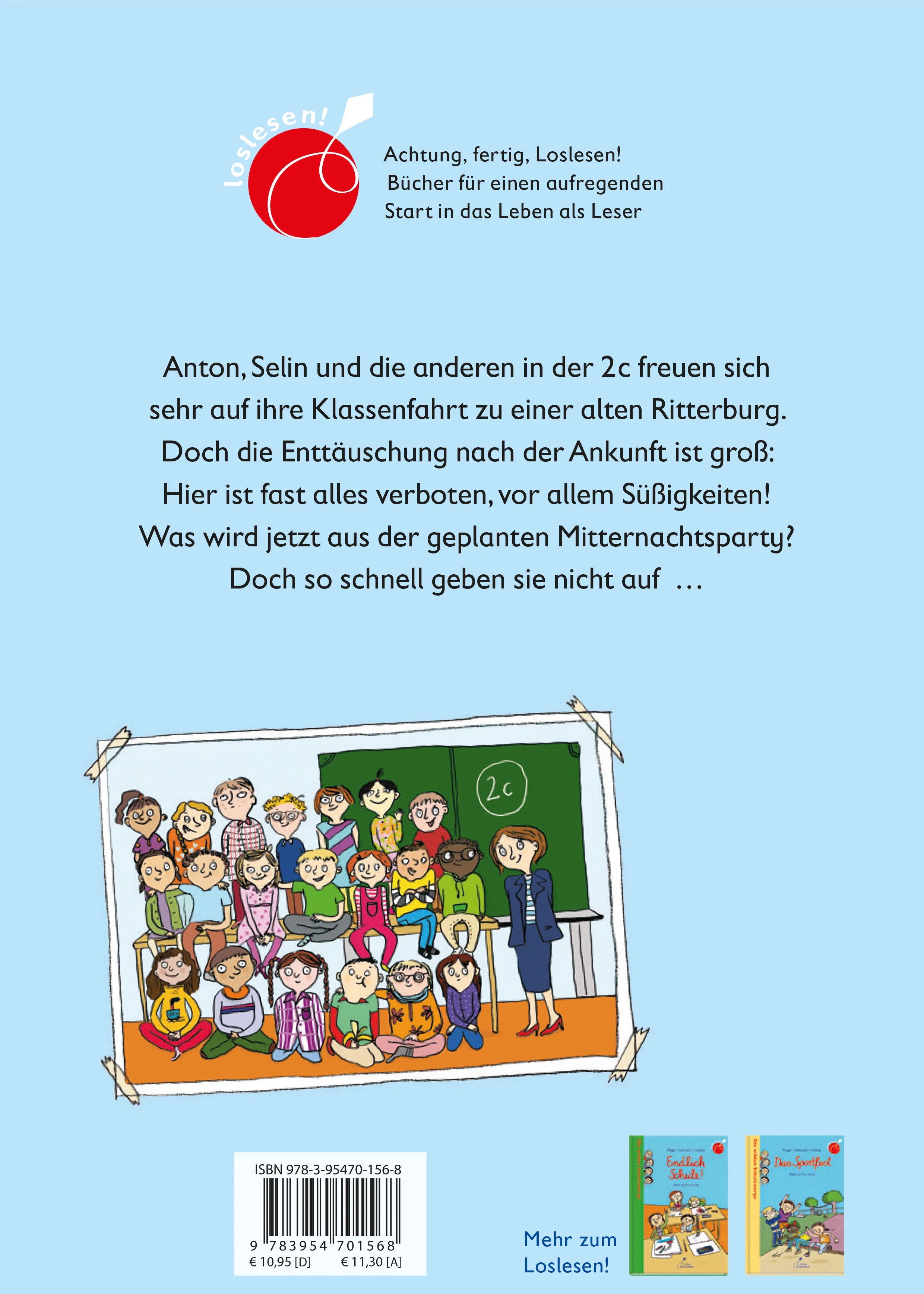Buchrückseite von 'Die wilden Schulzwerge - Die Klassenfahrt' mit Klappentext - Gebundene Ausgabe