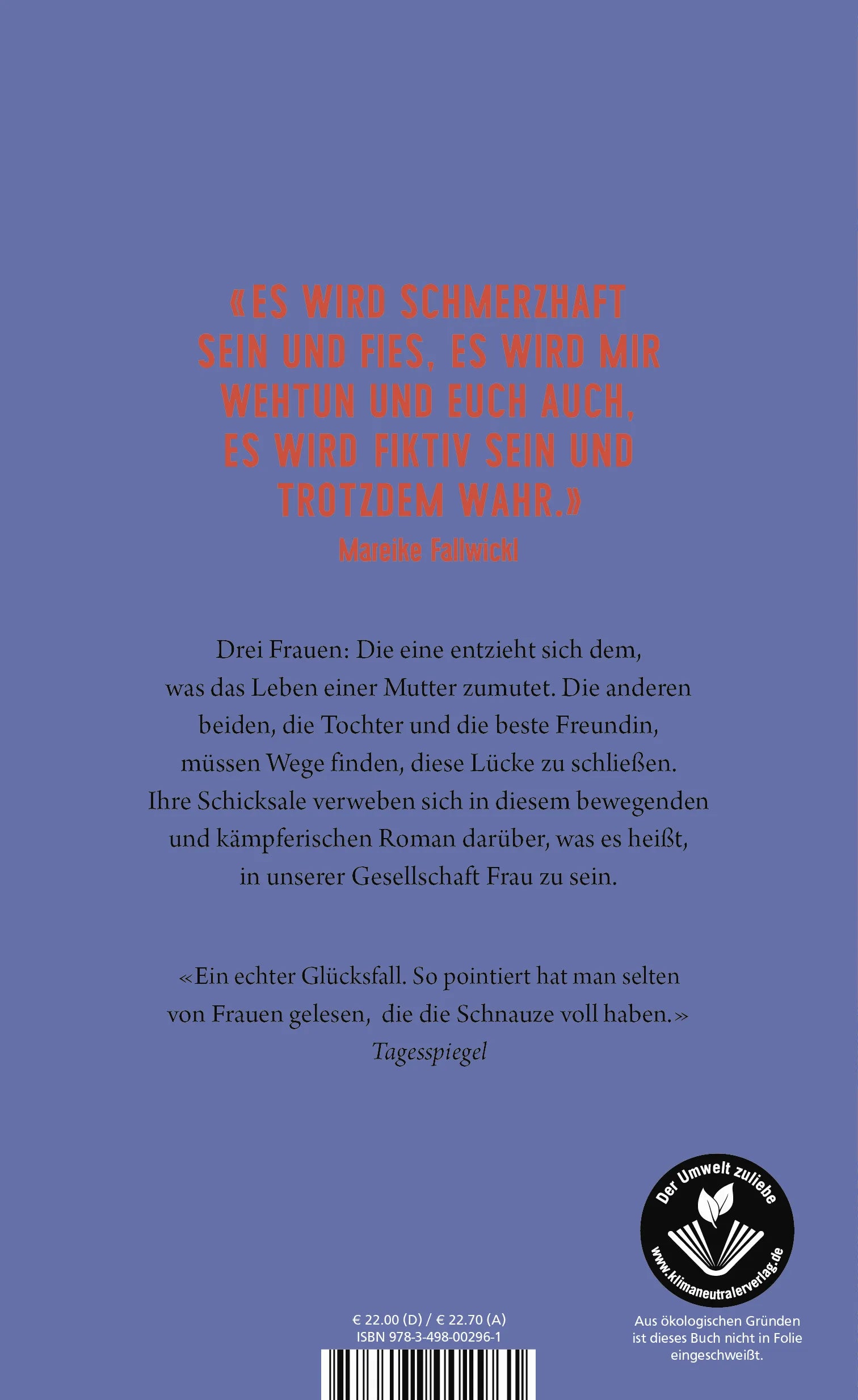 Buchrückseite von 'Die Wut, die bleibt' mit Klappentext - Gebundene Ausgabe