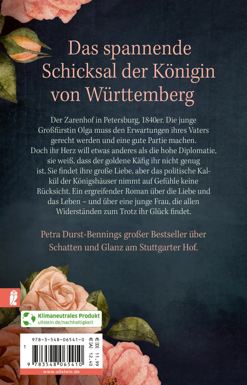 Buchrückseite von 'Die Zarentochter' mit Klappentext - Taschenbuch