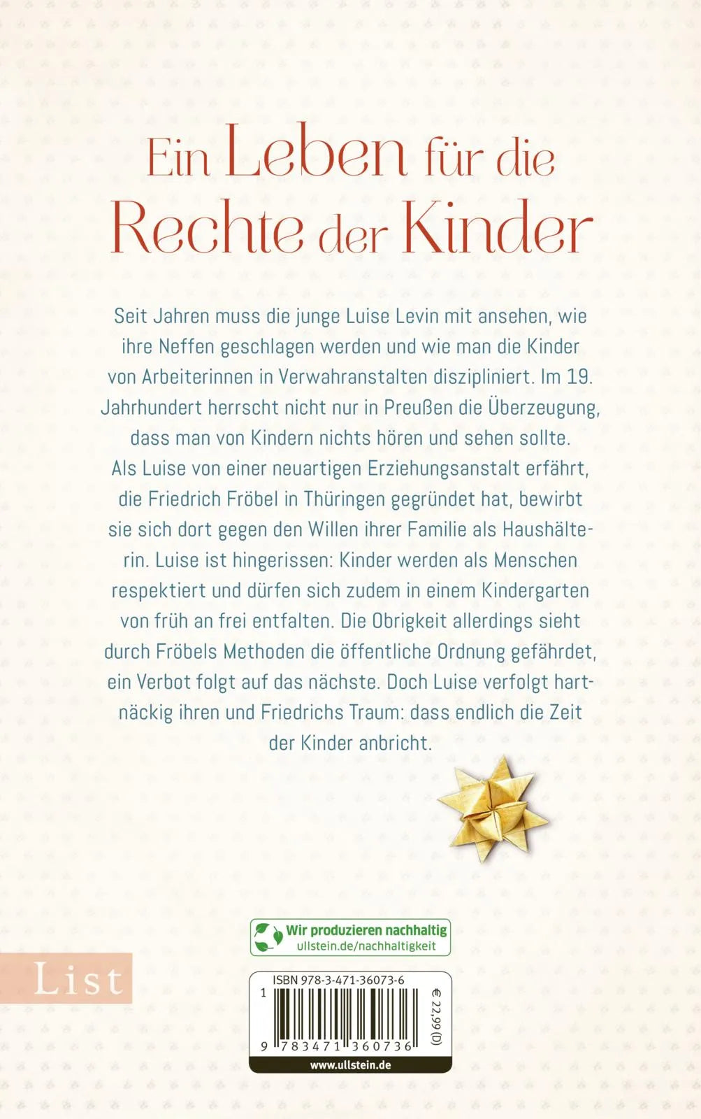 Buchrückseite von 'Die Zeit der Kinder' mit Klappentext - Gebundene Ausgabe