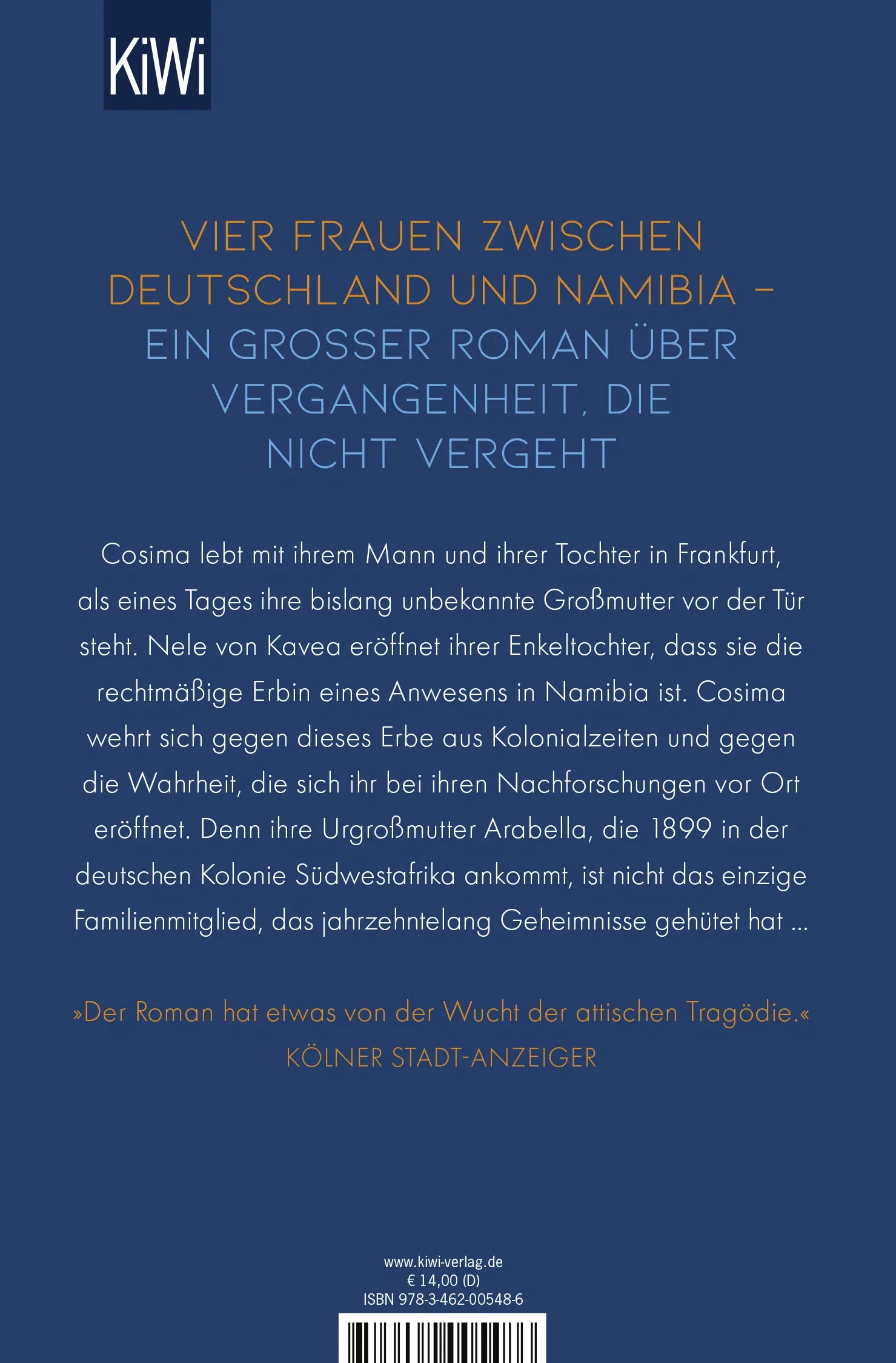 Buchrückseite von 'Die zweite Heimat der Störche' mit Klappentext - Taschenbuch