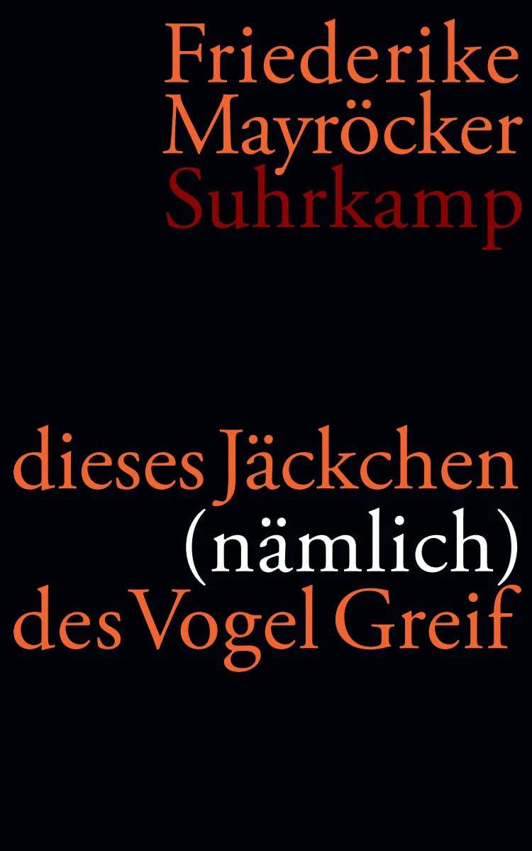 Buchcover von 'dieses Jäckchen' - Gebundene Ausgabe von Friederike Mayröcker