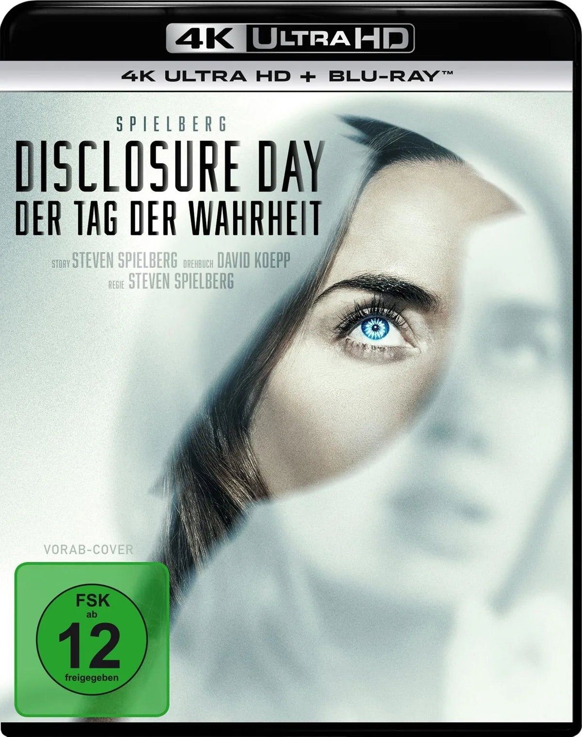 4K UHD Blu-ray-Cover: Disclosure Day – Der Tag der Wahrheit. Regie: Steven Spielberg