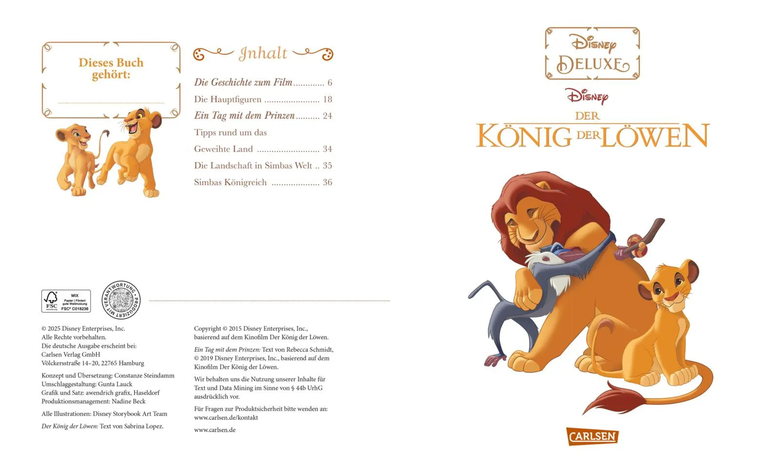 Produktansicht: Disney: Disney: DISNEY DELUXE König der Löwen (Gebundene Ausgabe)