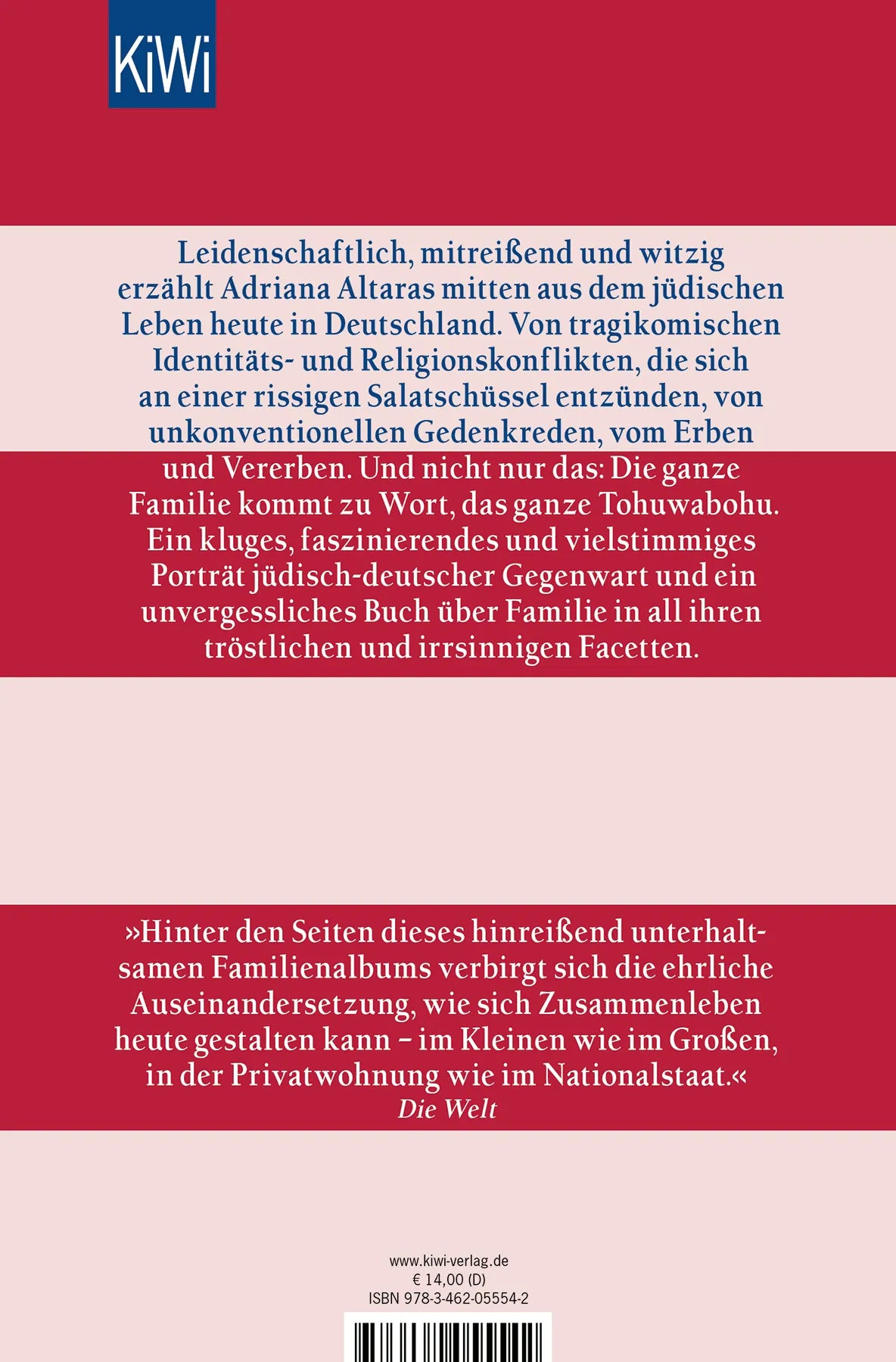Buchrückseite von 'Doitscha' mit Klappentext - Taschenbuch