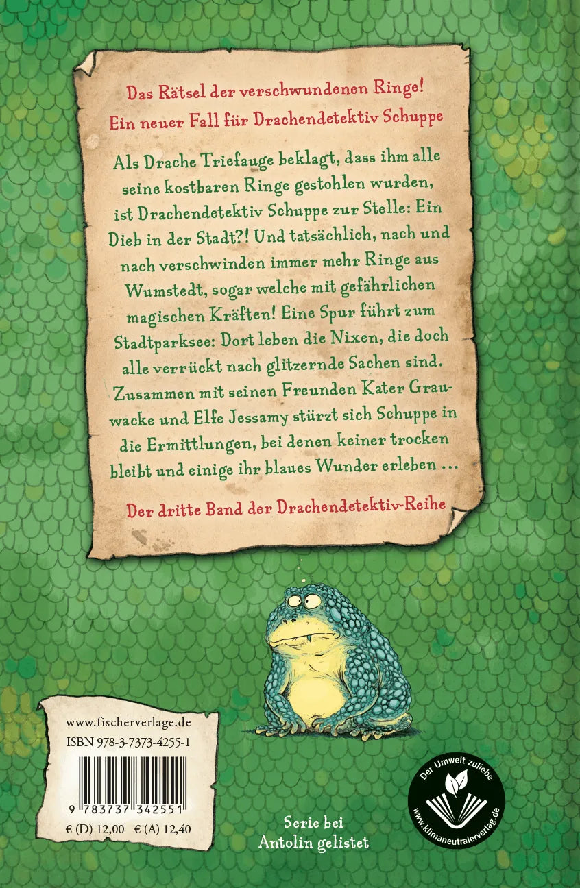 Rückseite: Drachendetektiv Schuppe – Algensuppe und Nixenspucke (Hardcover)