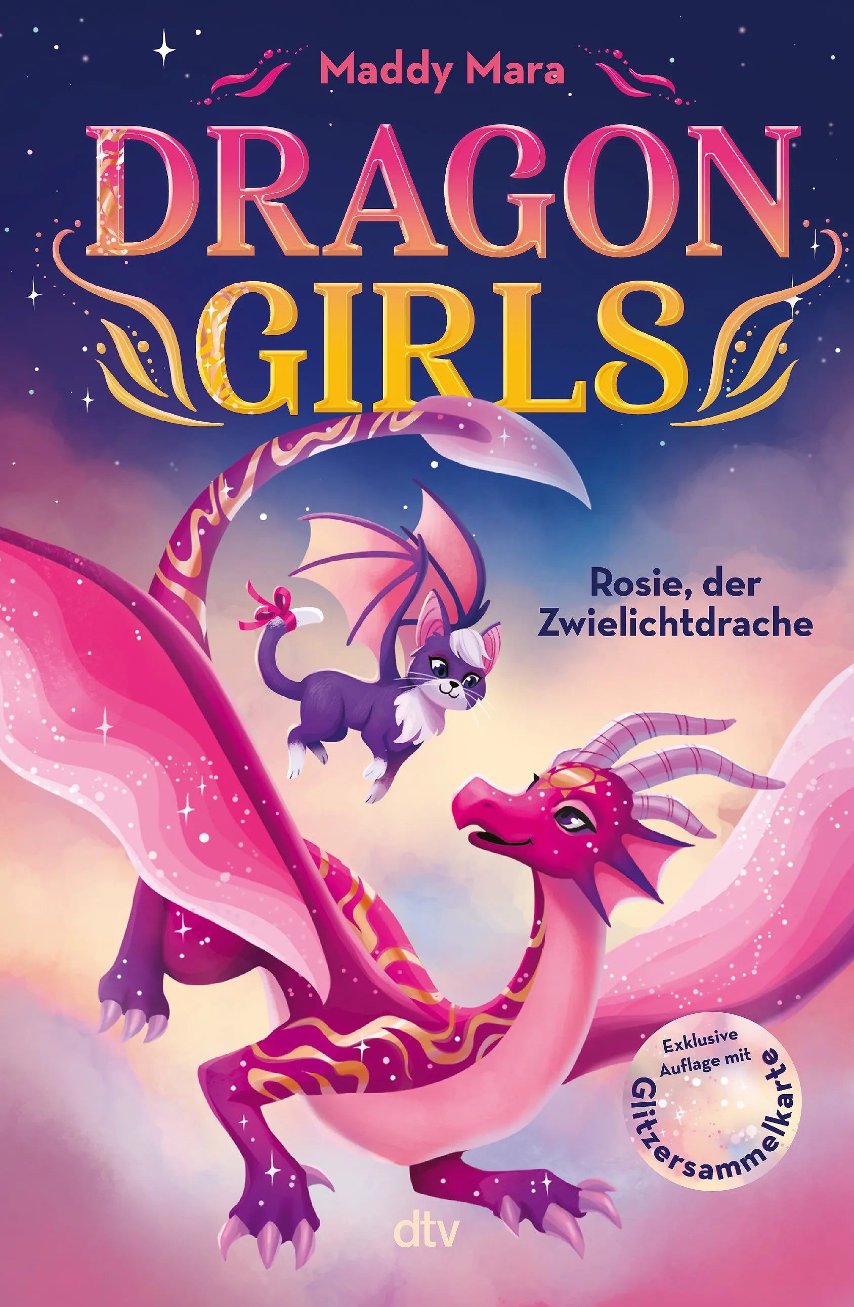 Buchcover von 'Dragon Girls – Rosie, der Zwielichtdrache' - Gebundene Ausgabe von Maddy Mara