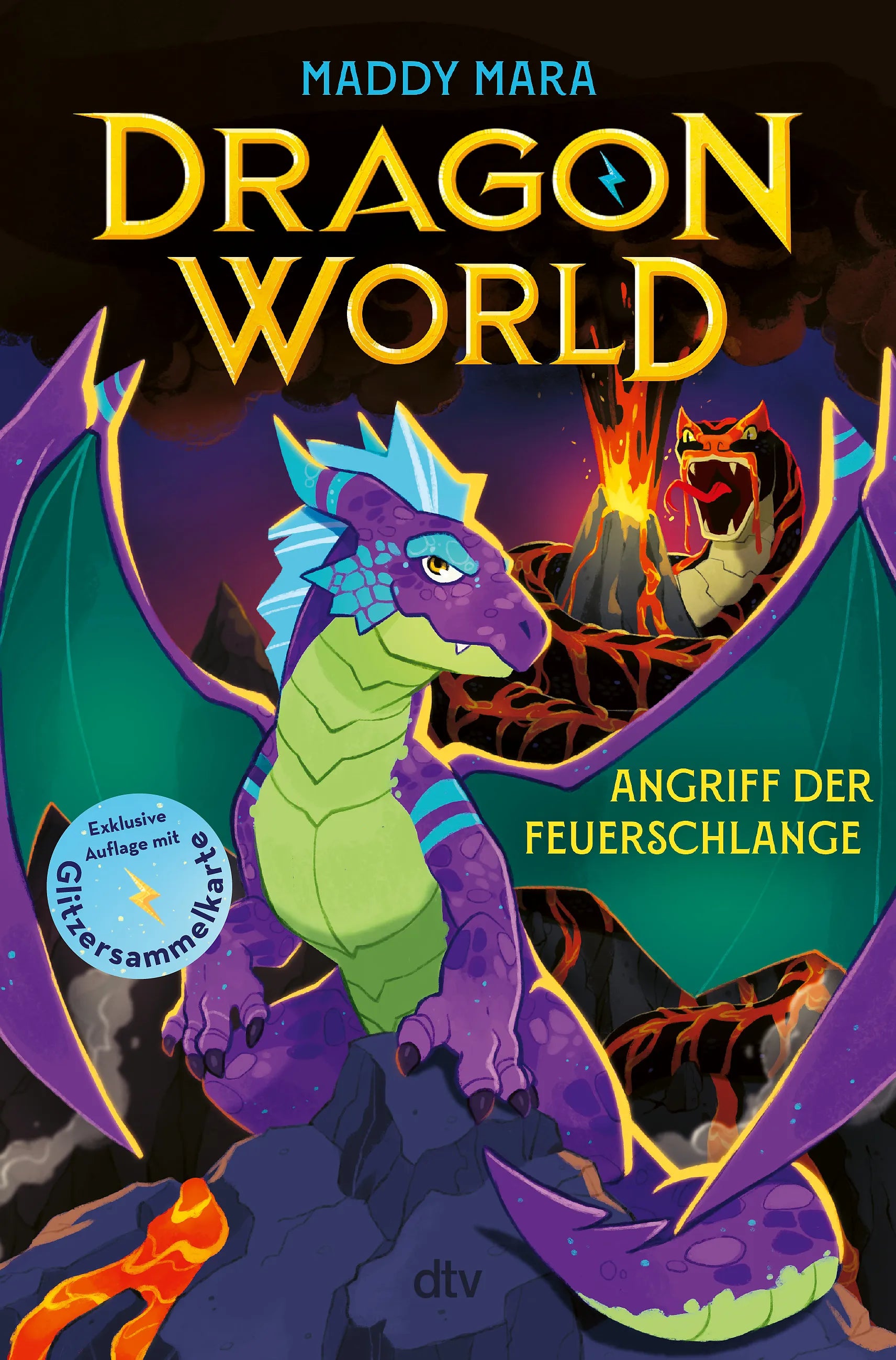 Buchcover von 'Dragon World – Angriff der Feuerschlange' - Gebundene Ausgabe von Maddy Mara