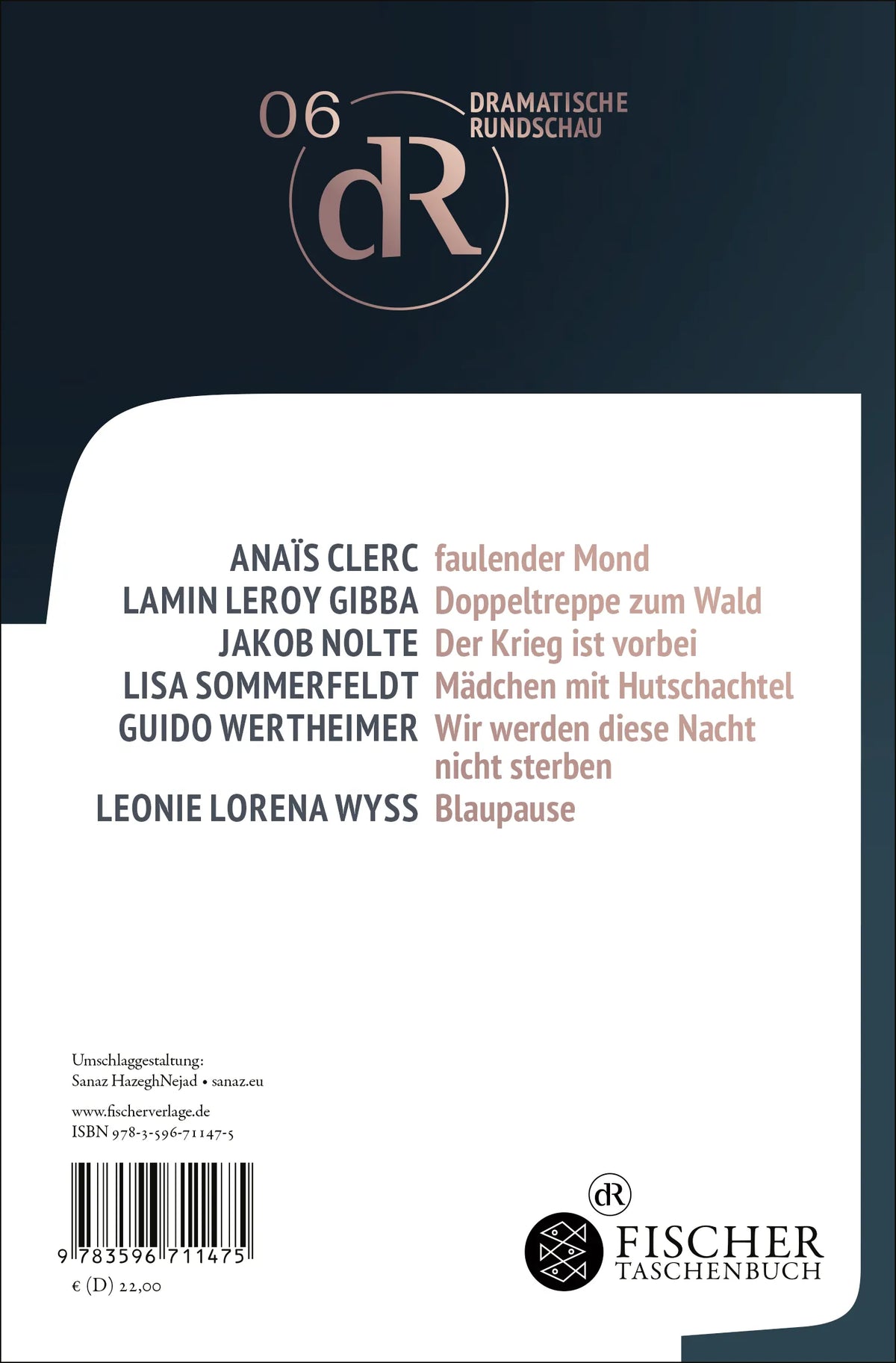 Buchrückseite von 'Dramatische Rundschau 06' mit Klappentext - Taschenbuch