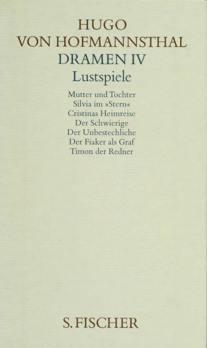 Buchcover von 'Dramen IV. Lustspiele' - Gebundene Ausgabe von Hugo von Hofmannsthal