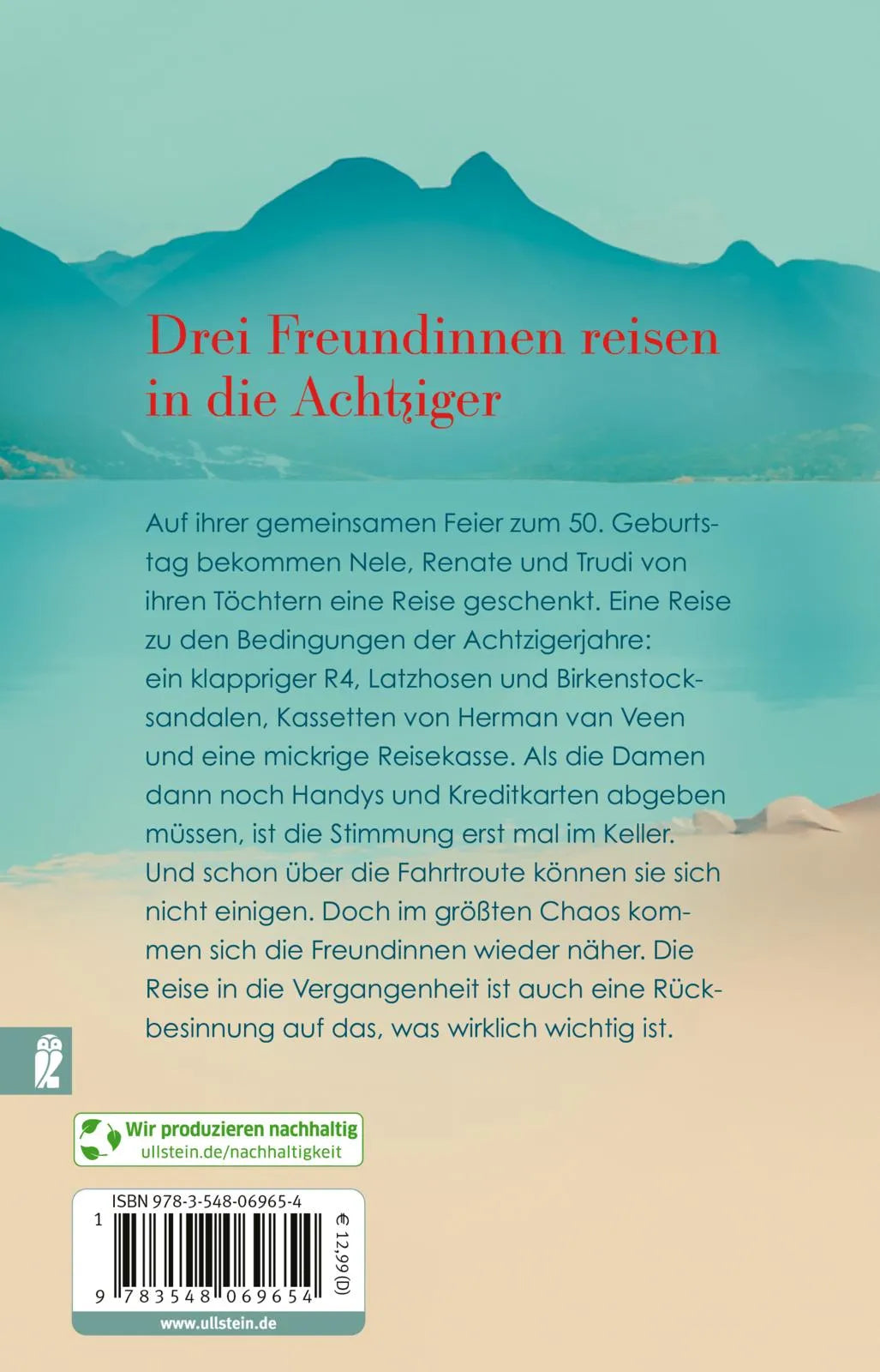 Buchrückseite von 'Drei Frauen im R4' mit Klappentext - Taschenbuch