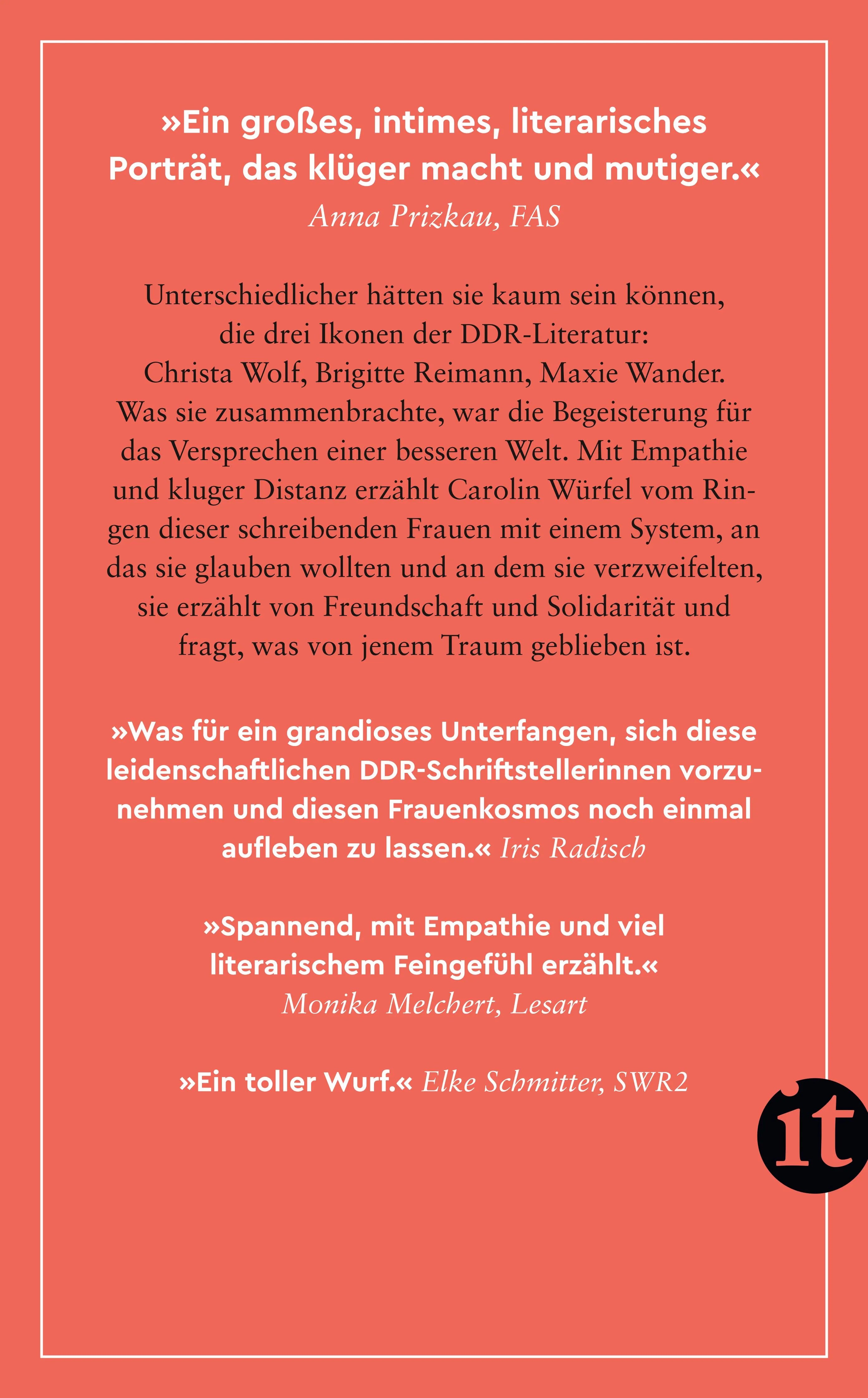 Buchrückseite von 'Drei Frauen träumten vom Sozialismus' mit Klappentext - Taschenbuch