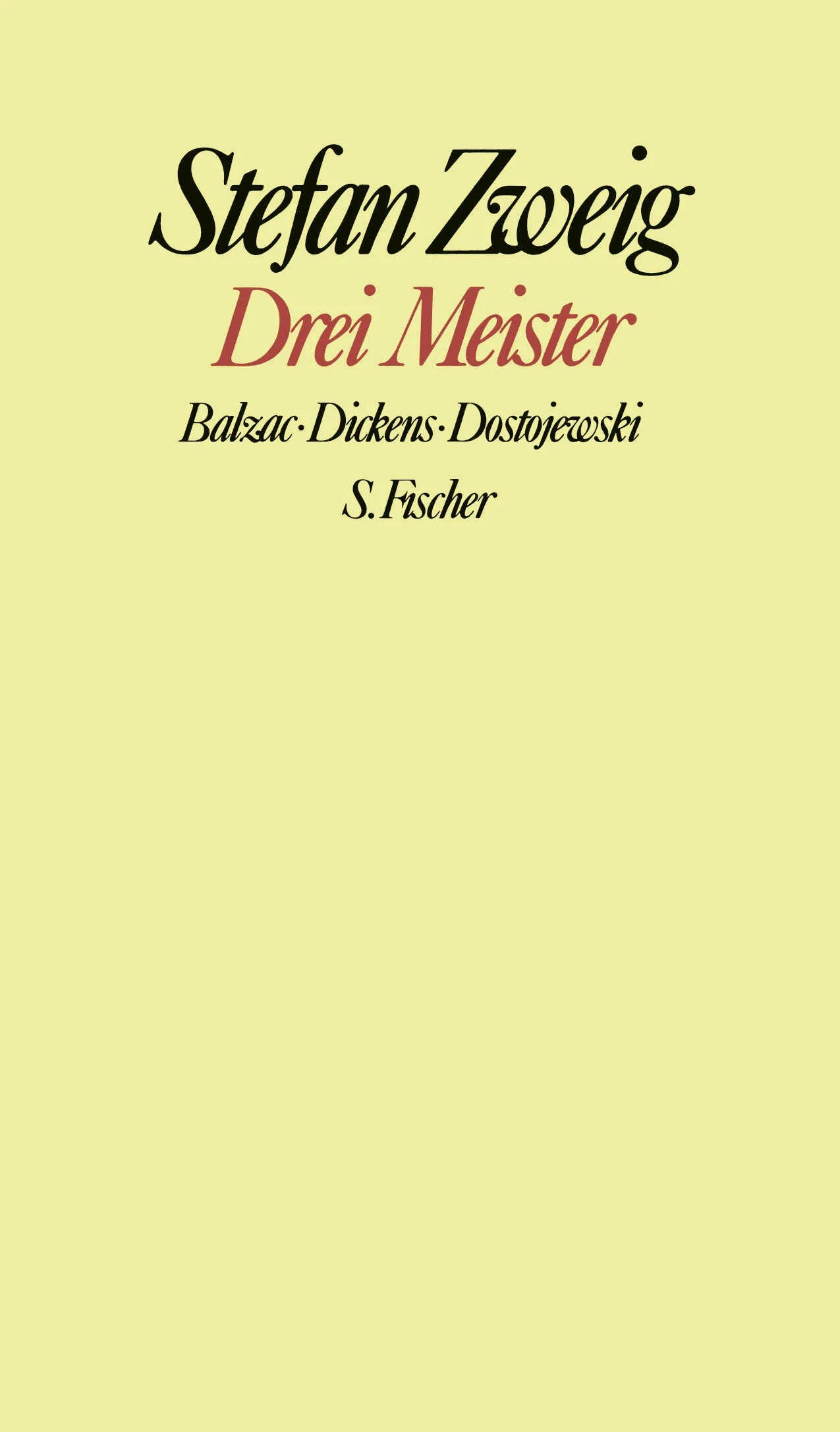 Buchcover von 'Drei Meister' - Gebundene Ausgabe von Stefan Zweig