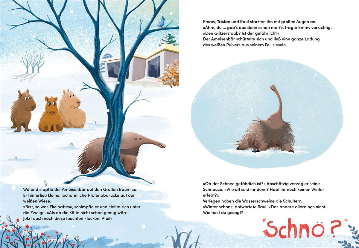 Detailansicht: Drei Wasserschweine & der allererste Schnee (Hardcover)