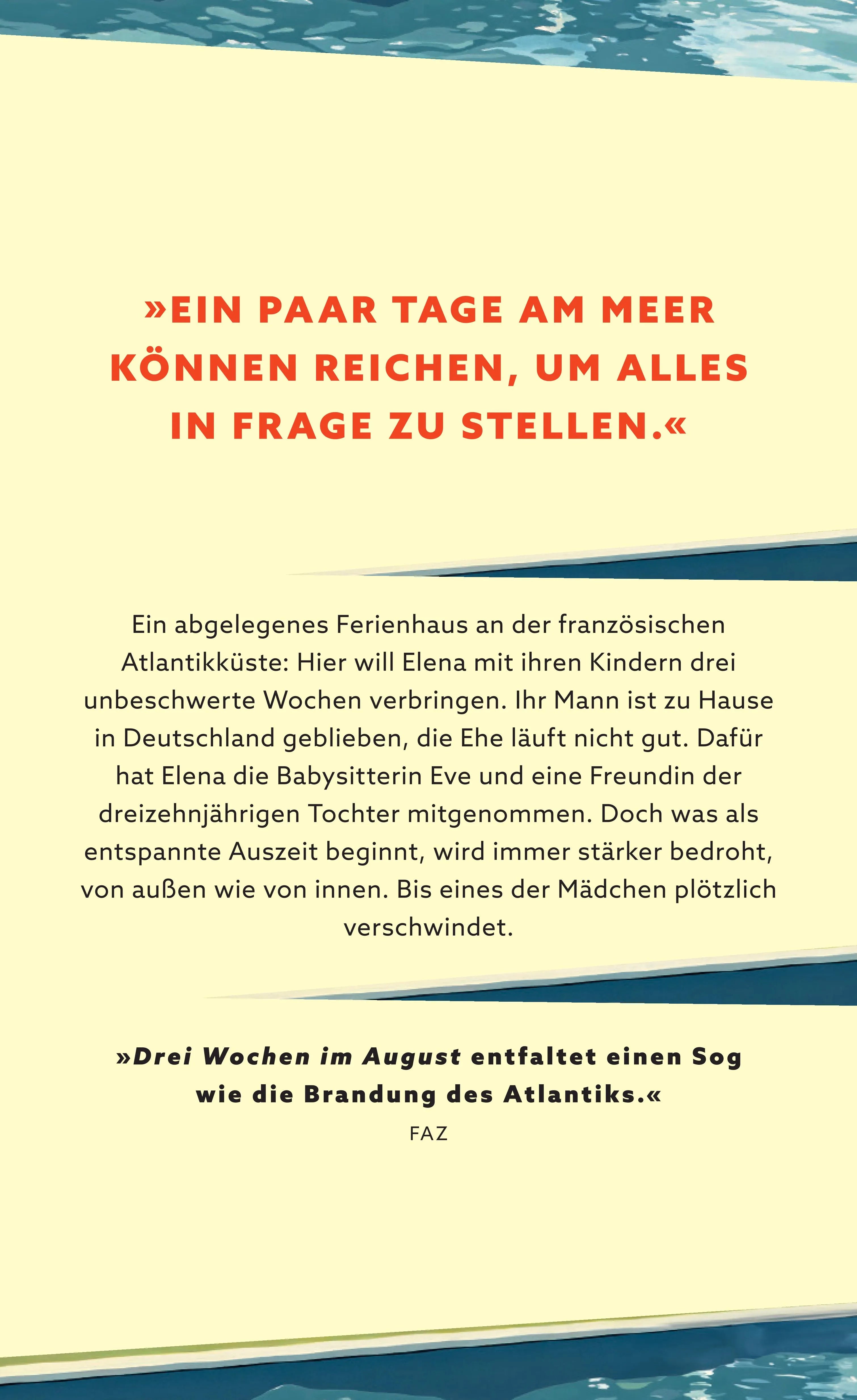 Rückseite: Drei Wochen im August (Hardcover)