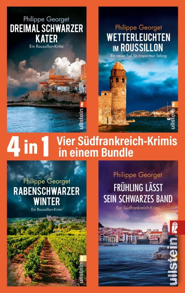 Cover: Dreimal schwarzer Kater // Wetterleuchten im Roussillon // Rabenschwarzer Winter // Frühling lässt sein schwarzes Band (E-Book) von Philippe Georget