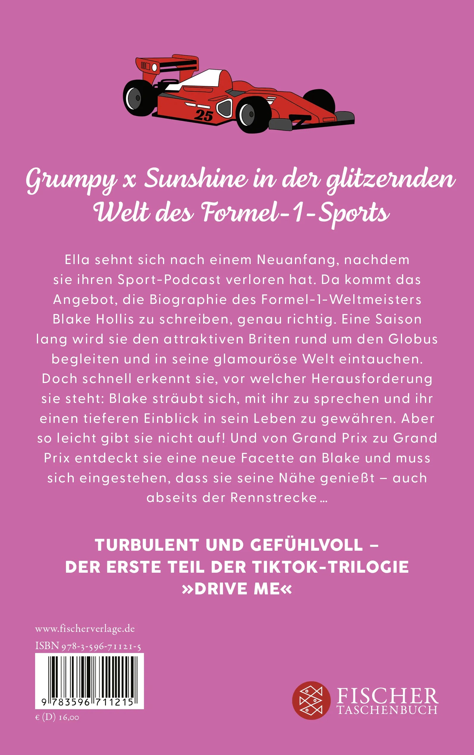 Buchrückseite von 'Drive Me Crazy' mit Klappentext - Paperback