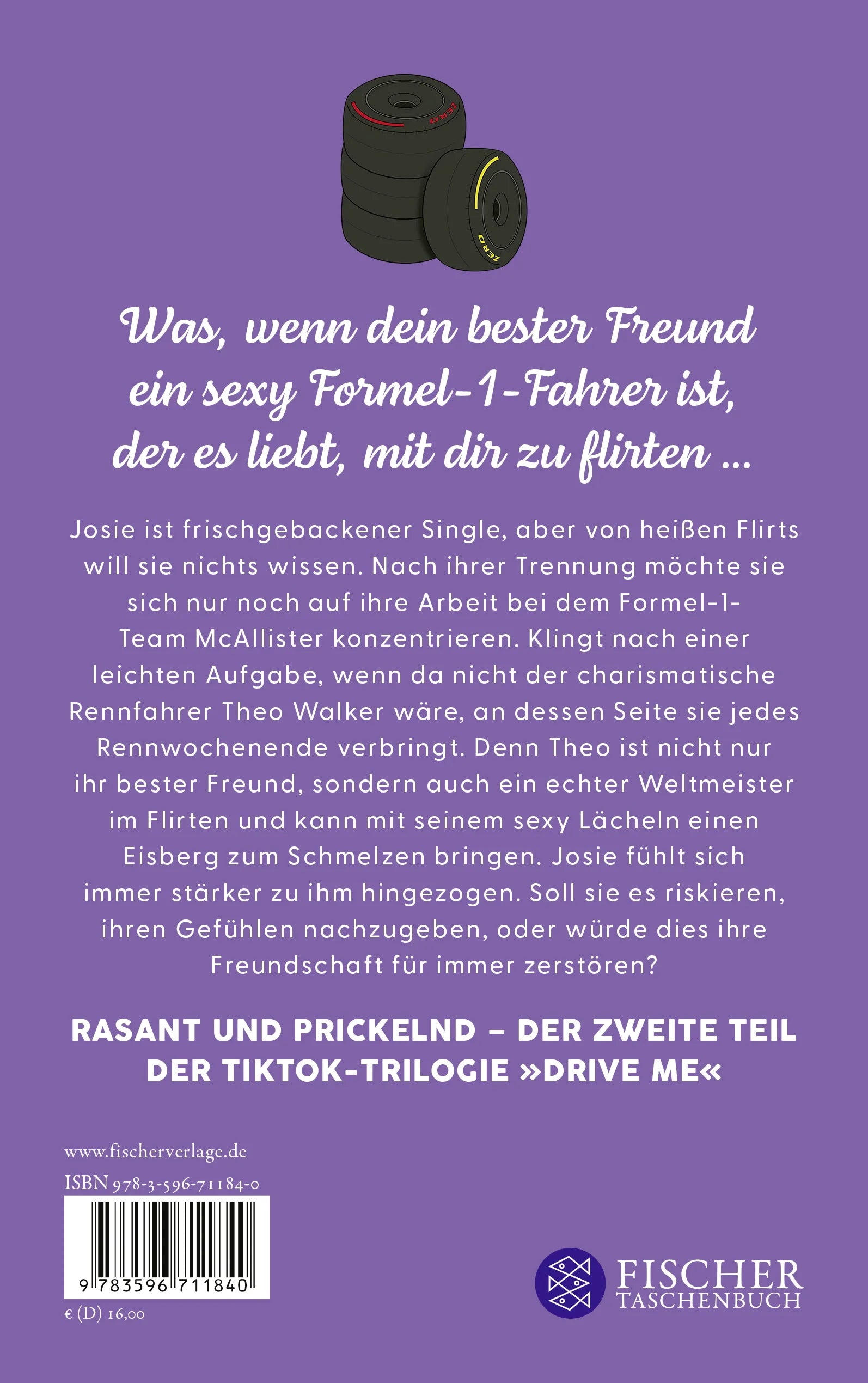 Buchrückseite von 'Drive Me Wild' mit Klappentext - Paperback