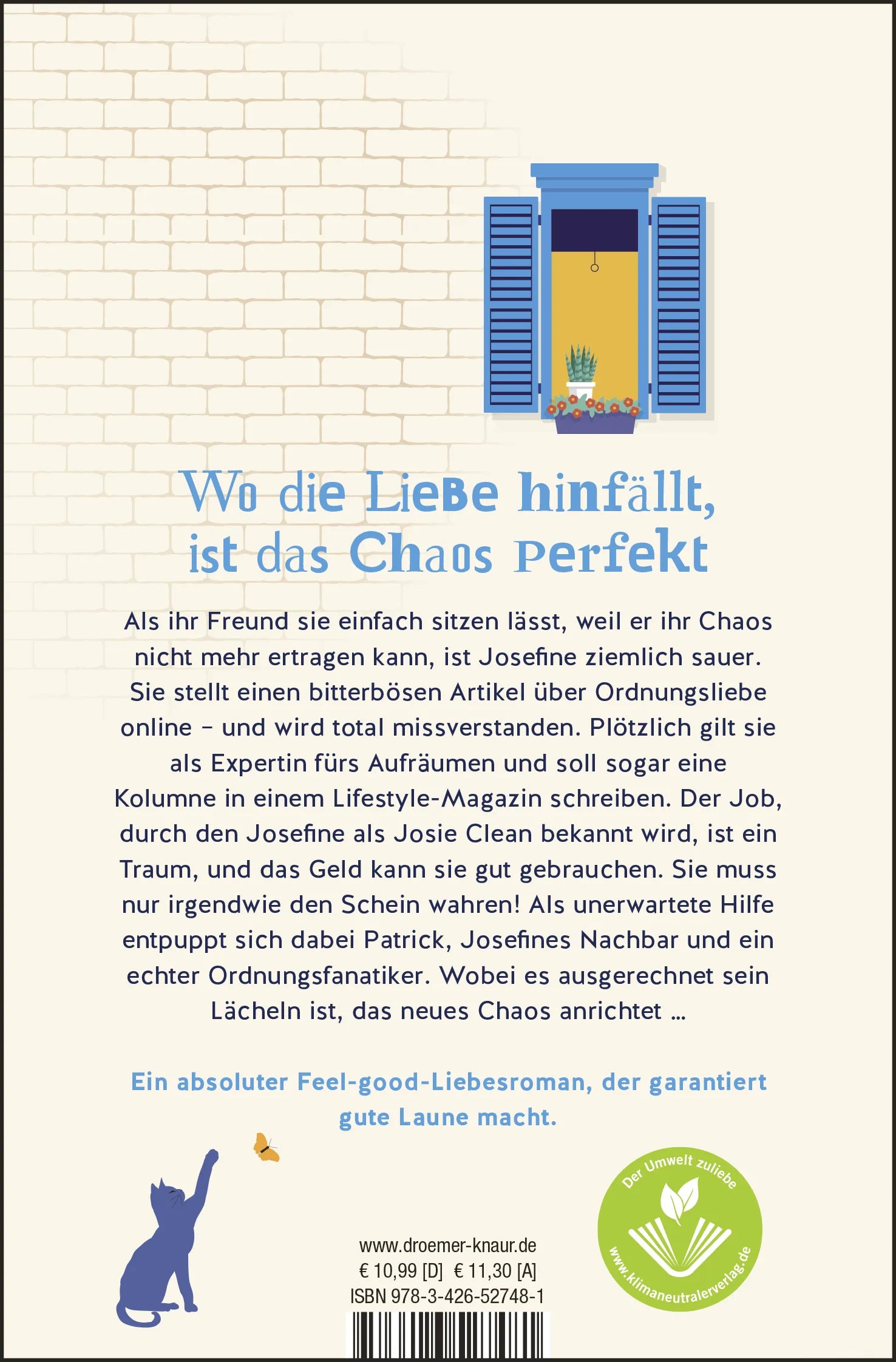 Buchrückseite von 'Du bringst mein Chaos durcheinander' mit Klappentext - Taschenbuch