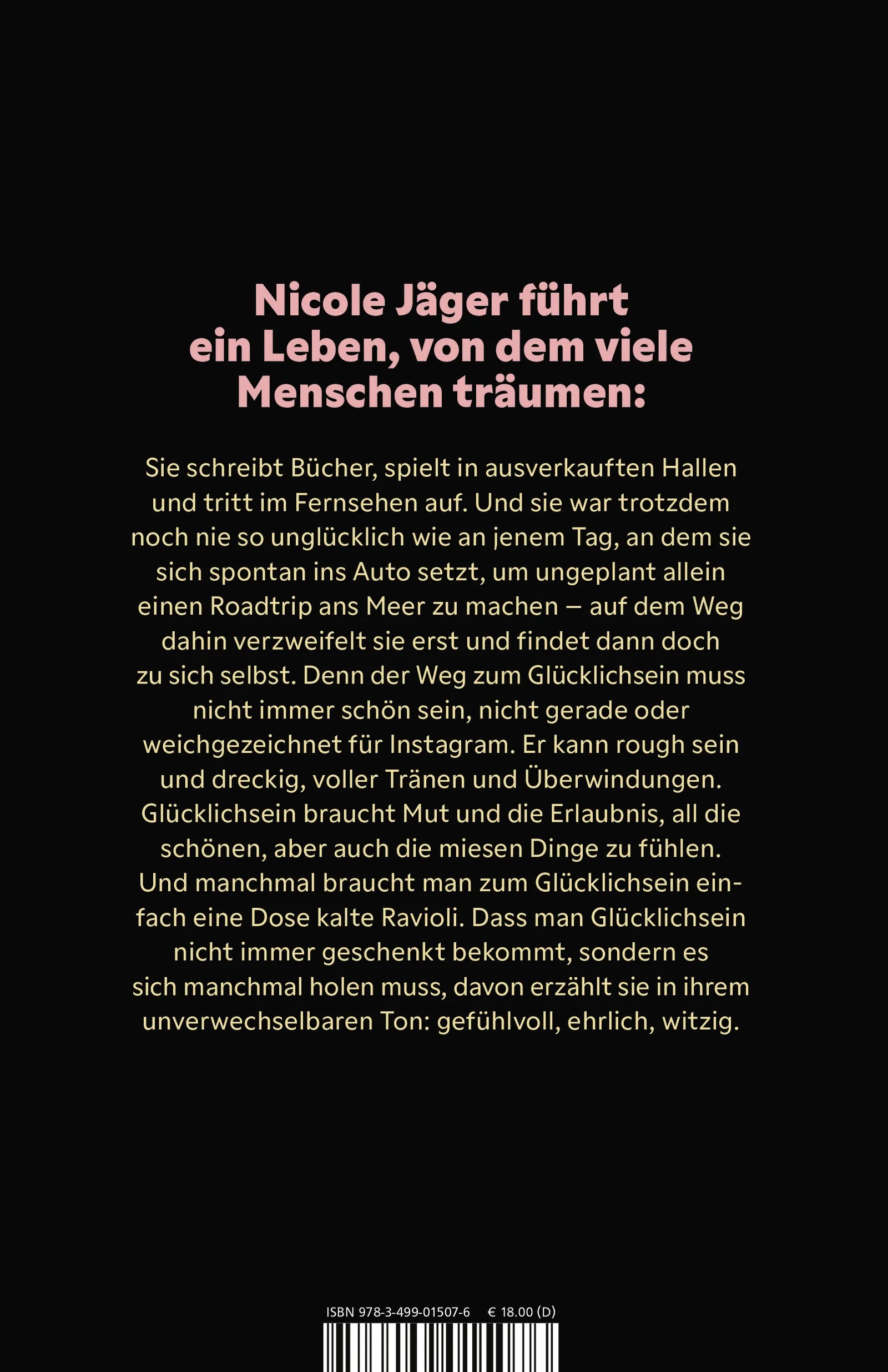 Buchrückseite von 'Du hast ein Recht darauf, glücklich zu sein' mit Klappentext - Paperback
