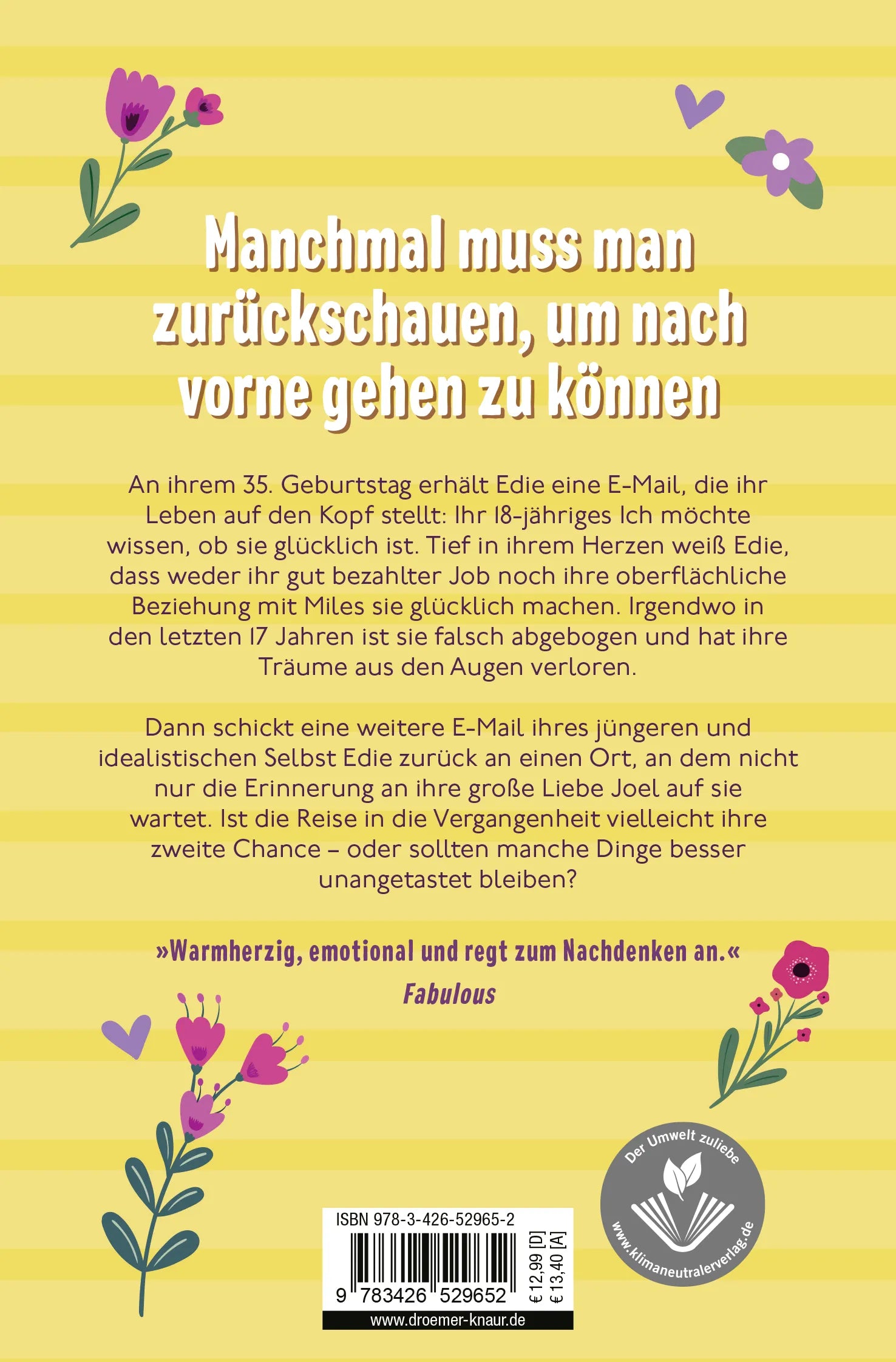 Buchrückseite von 'Du hast mich voll erwischt' mit Klappentext - Taschenbuch