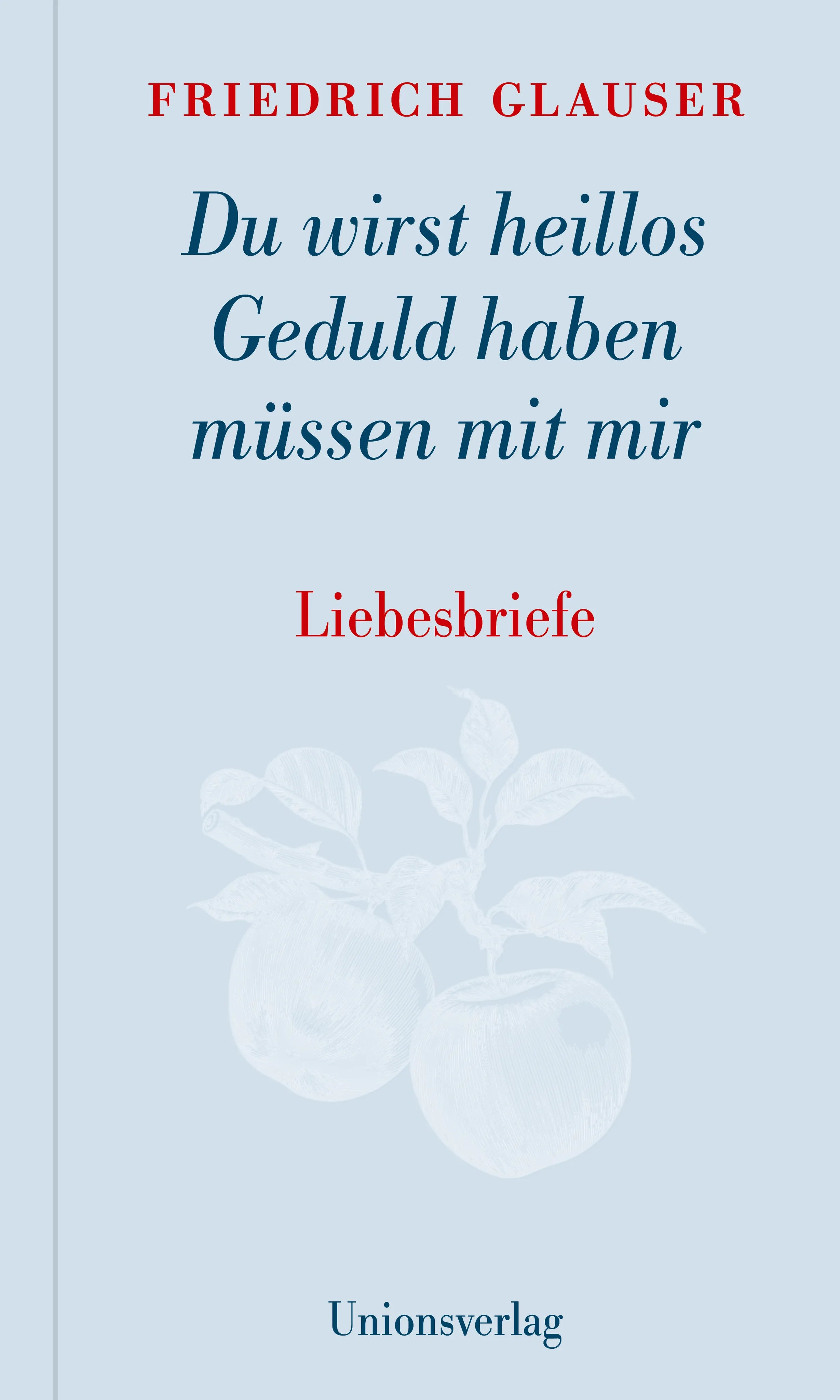 Buchcover von 'Du wirst heillos Geduld haben müssen mit mir' - Gebundene Ausgabe von Friedrich Glauser
