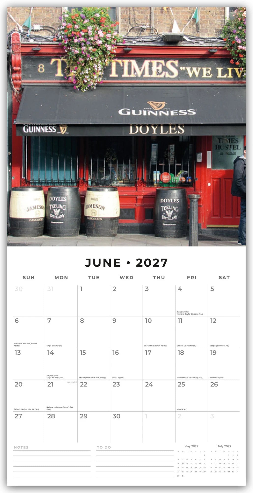 Dublin Pubs 2027 – 16-Monatskalender – Ansicht