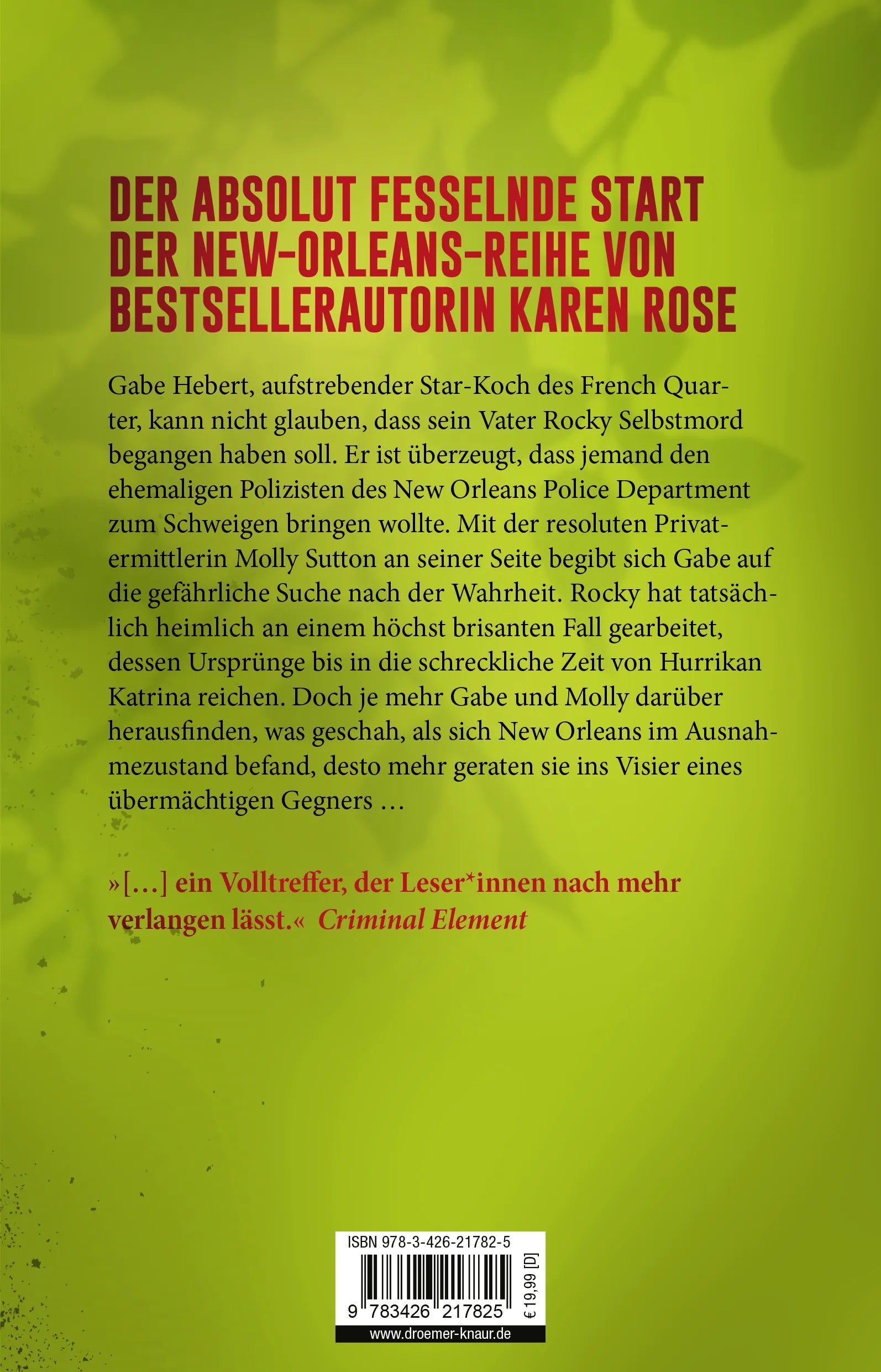 Buchrückseite von 'Dunkelste Nacht' mit Klappentext - Paperback
