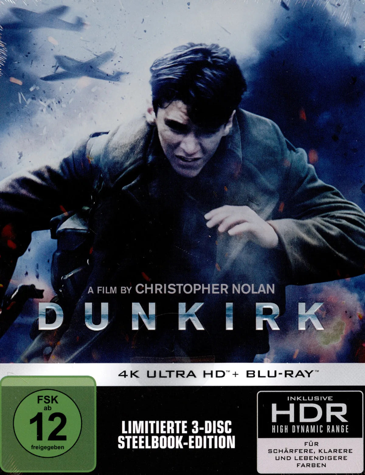 4K UHD Blu-ray-Cover: Dunkirk. Regie: Christopher Nolan