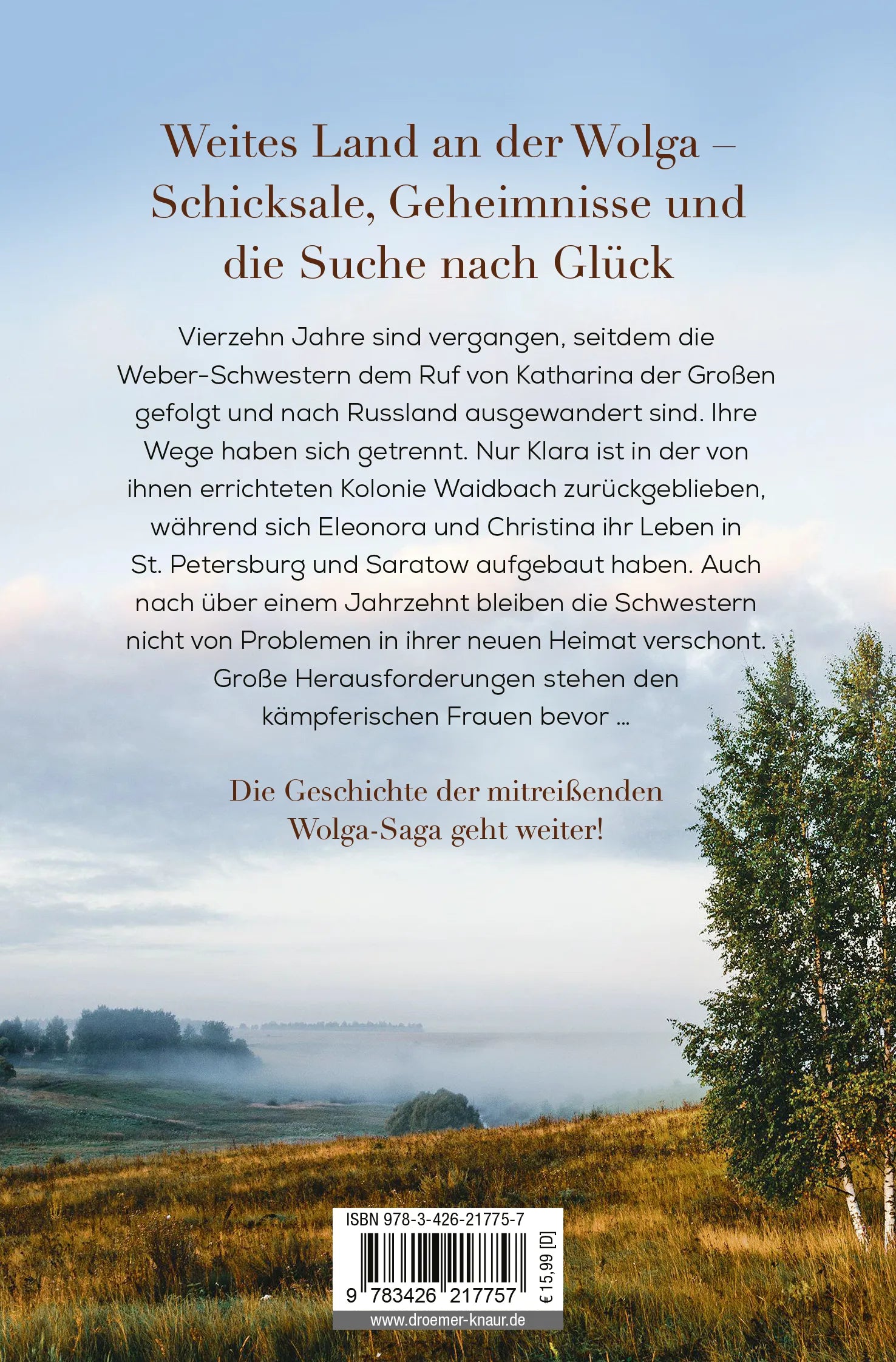 Buchrückseite von 'Dunkle Wälder, ferne Sehnsucht' mit Klappentext - Taschenbuch