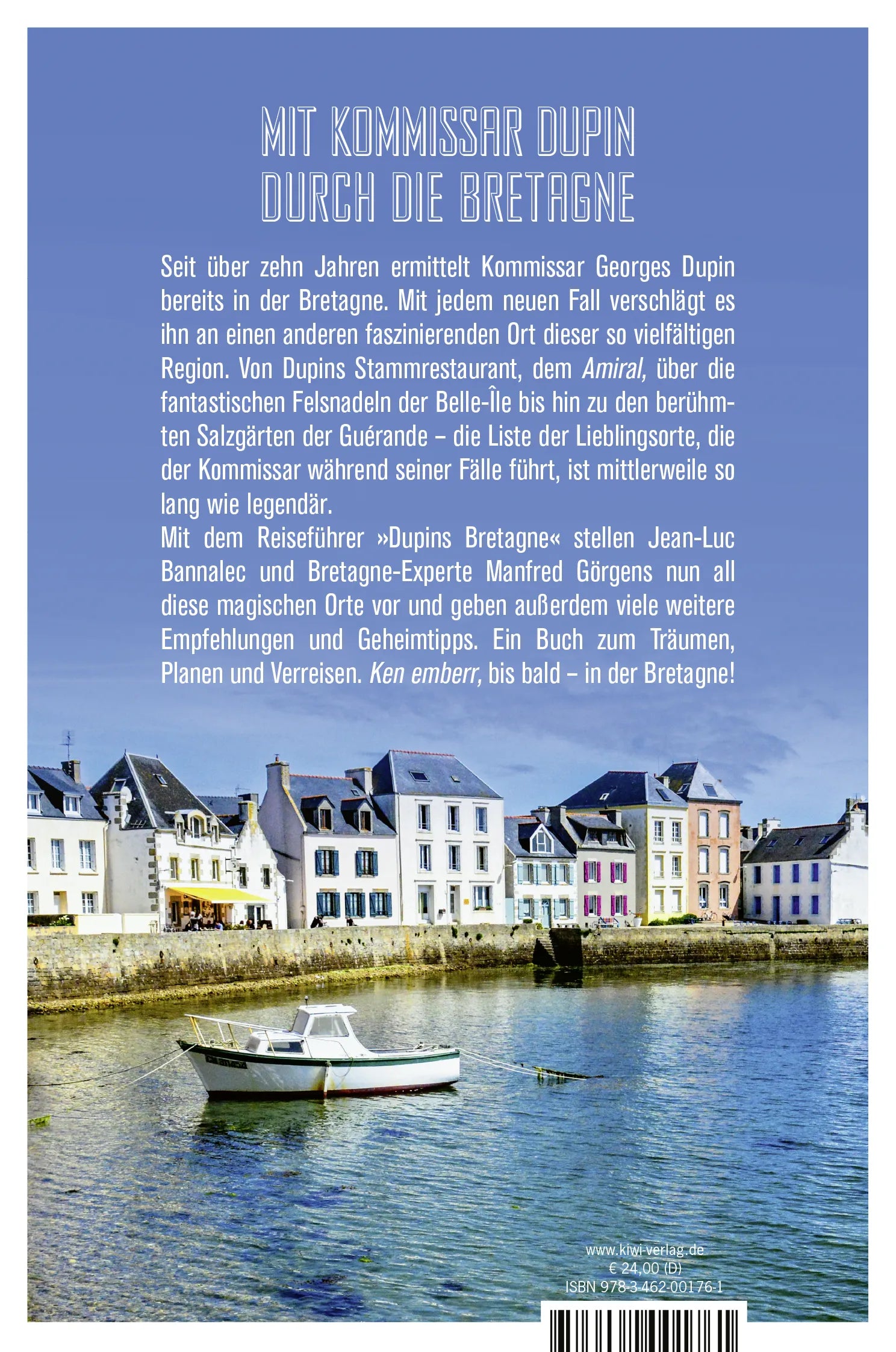 Buchrückseite von 'Dupins Bretagne' mit Klappentext - Paperback