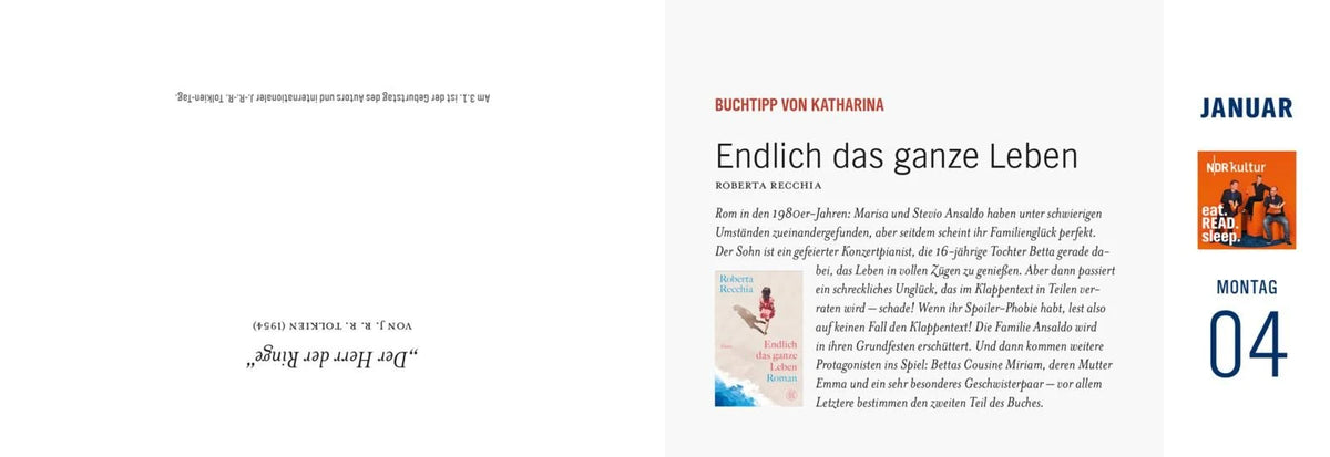 eat.READ.sleep Tageskalender 2027 – Ansicht