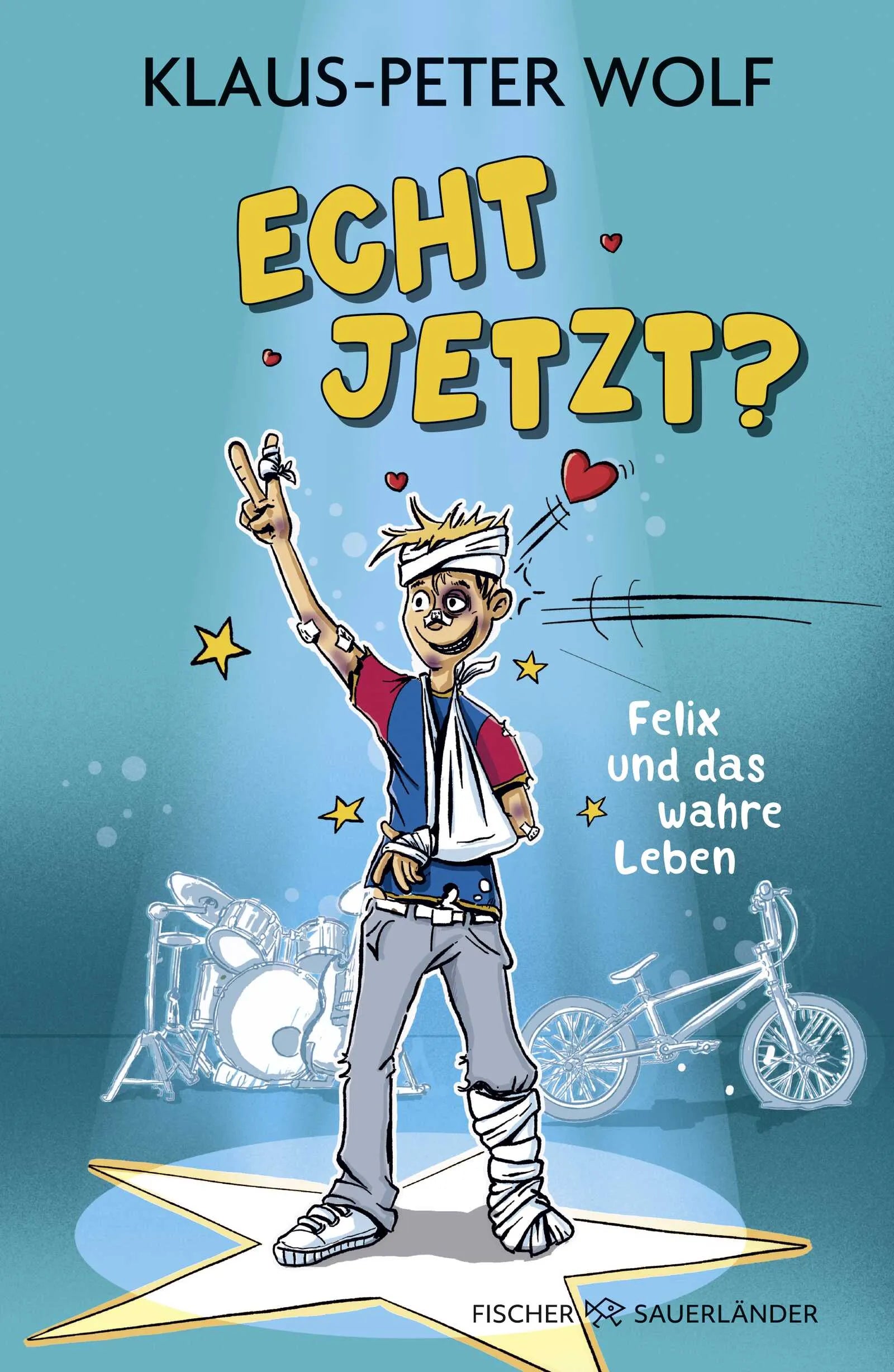 Buchcover von 'Echt jetzt? Felix und das wahre Leben' - Gebundene Ausgabe von Klaus-Peter Wolf