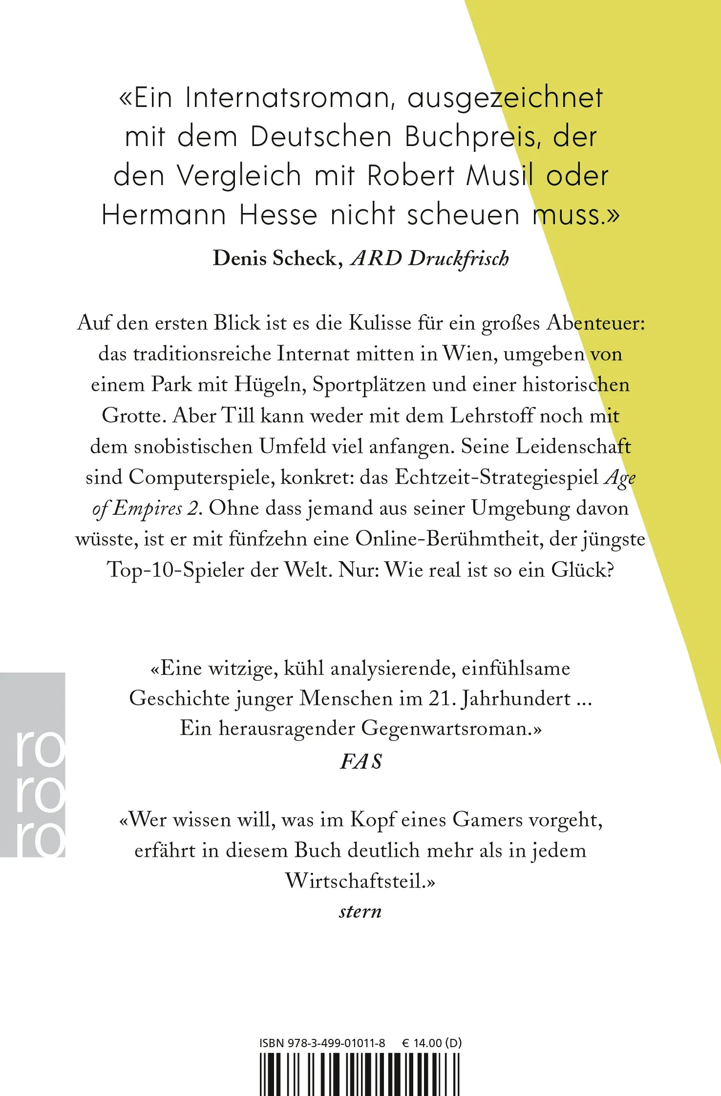 Buchrückseite von 'Echtzeitalter' mit Klappentext - Taschenbuch