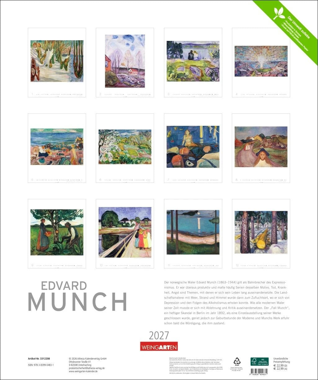 Edvard Munch Edition Kalender 2027 – Ansicht