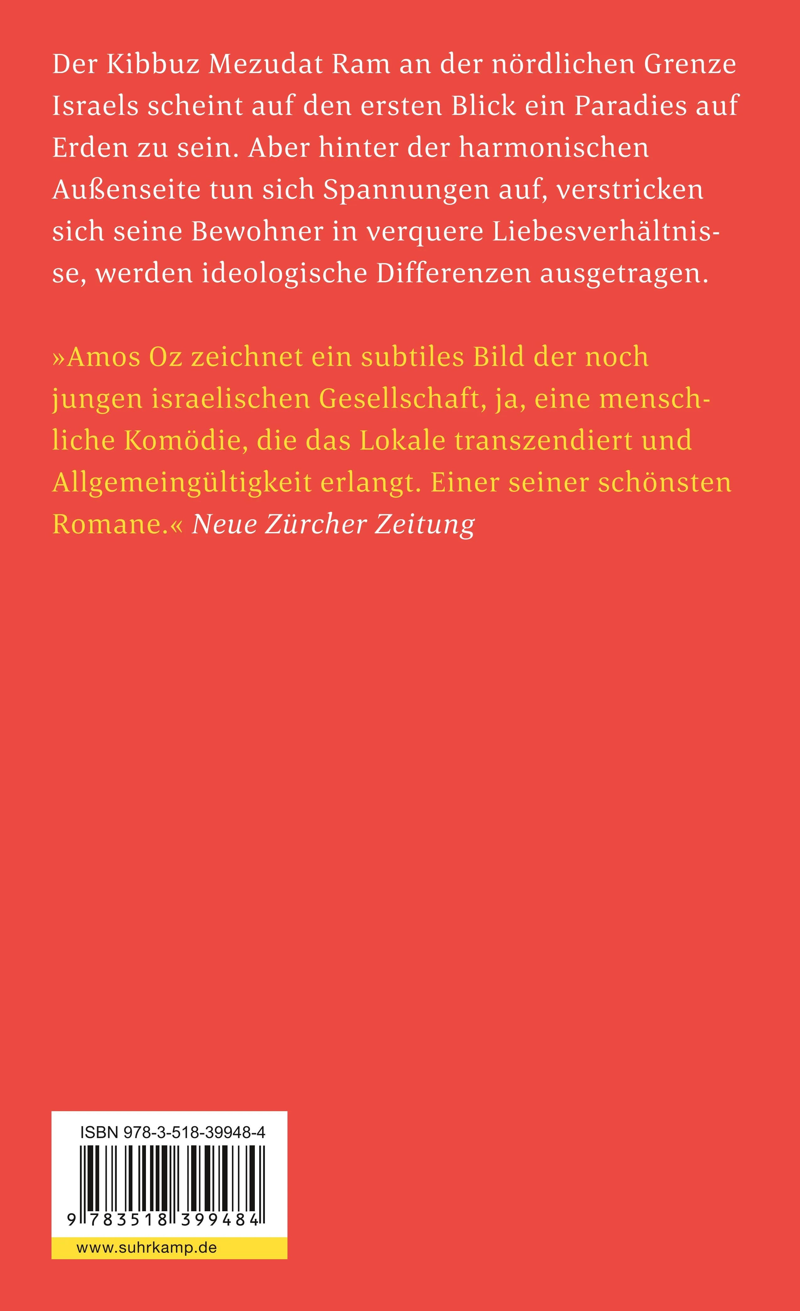 Buchrückseite von 'Ein anderer Ort' mit Klappentext - Taschenbuch