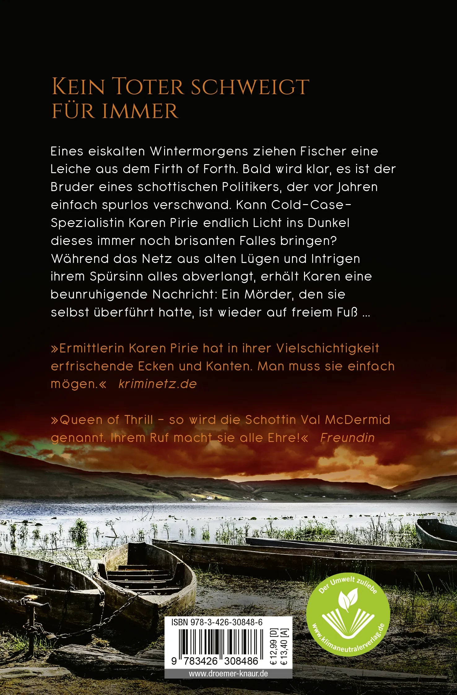 Buchrückseite von 'Ein Bild der Niedertracht' mit Klappentext - Taschenbuch