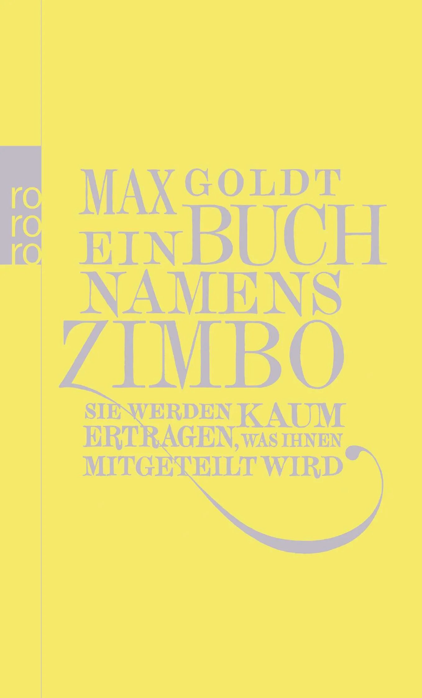 Buchcover von 'Ein Buch namens Zimbo' - Taschenbuch von Max Goldt