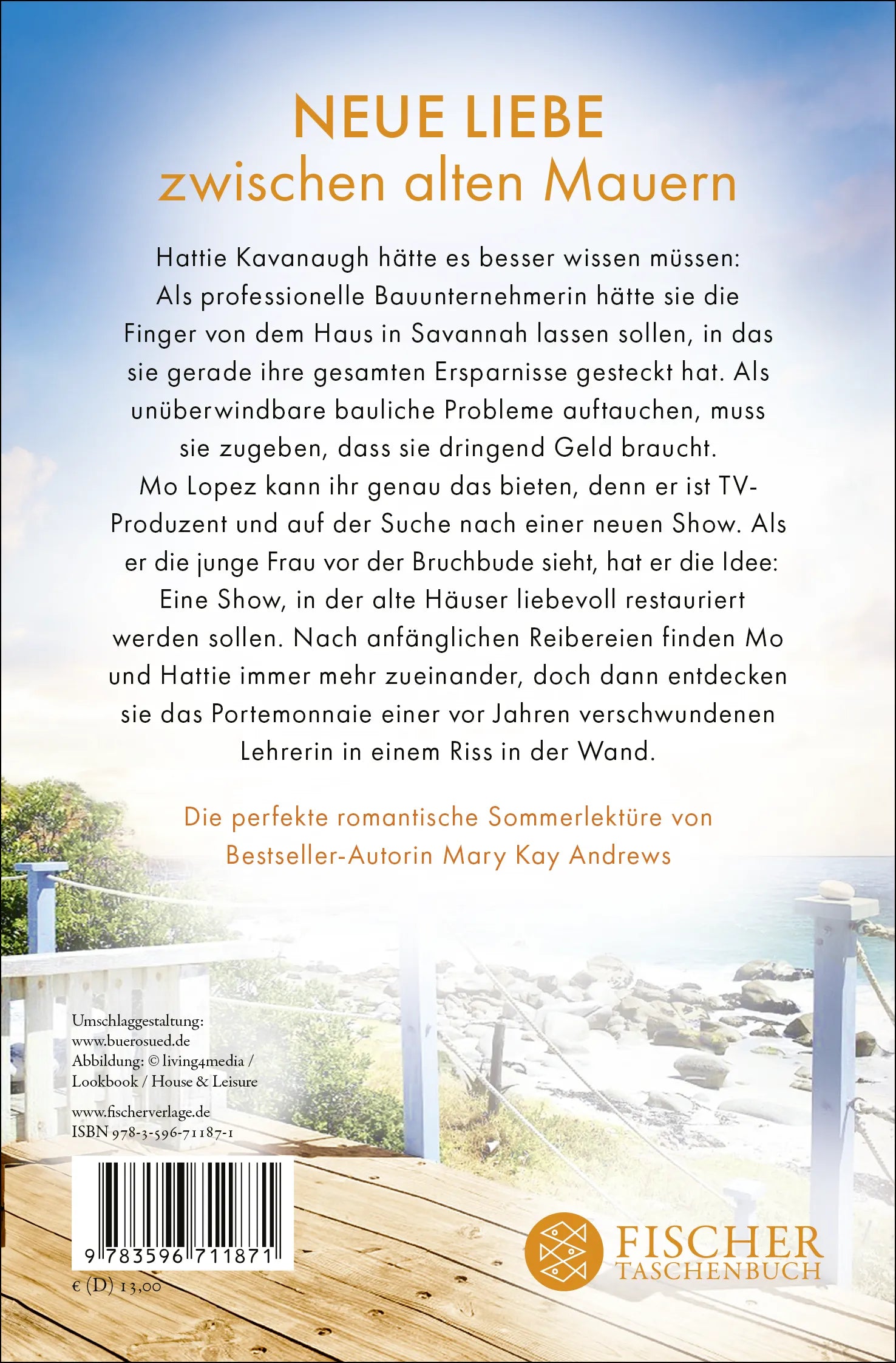 Buchrückseite von 'Ein Fundament aus Liebe' mit Klappentext - Taschenbuch