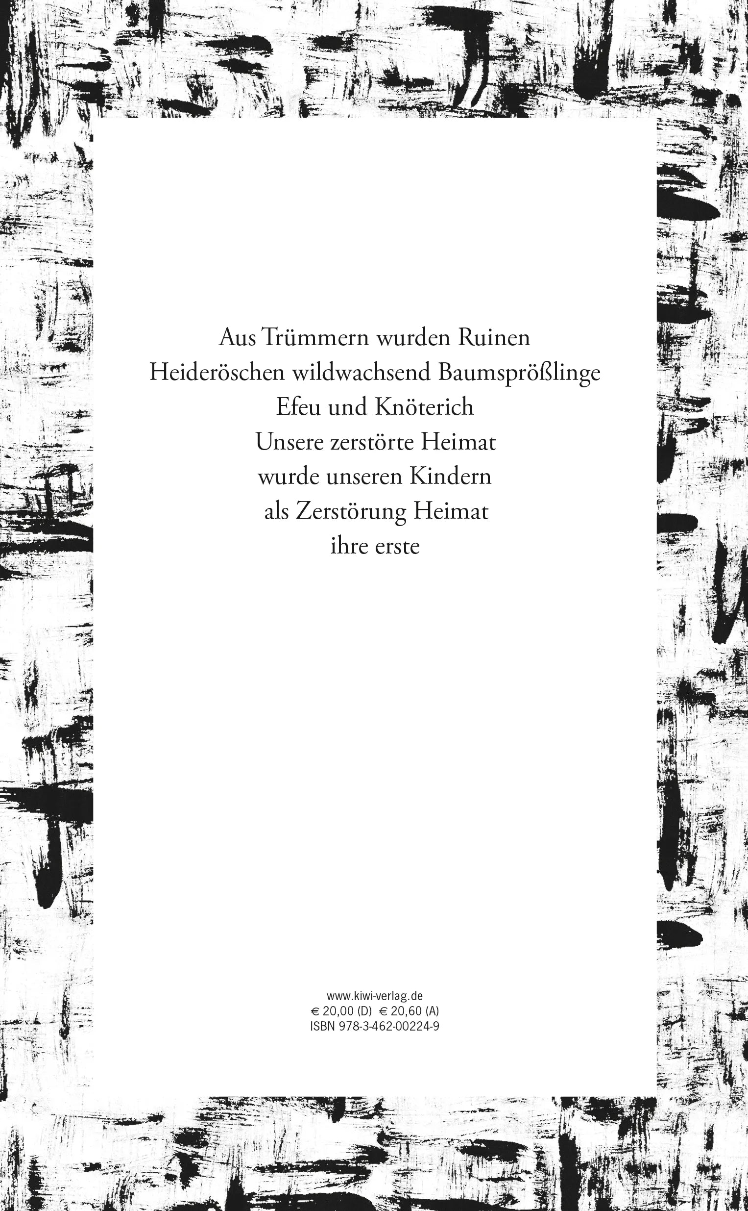 Buchrückseite von 'Ein Jahr hat keine Zeit' mit Klappentext - Gebundene Ausgabe
