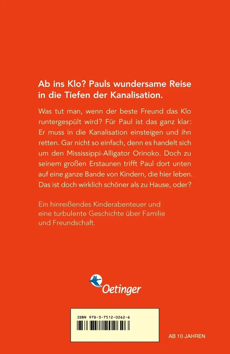 Buchrückseite von 'Ein Krokodil taucht ab und ich hinterher' mit Klappentext - Taschenbuch