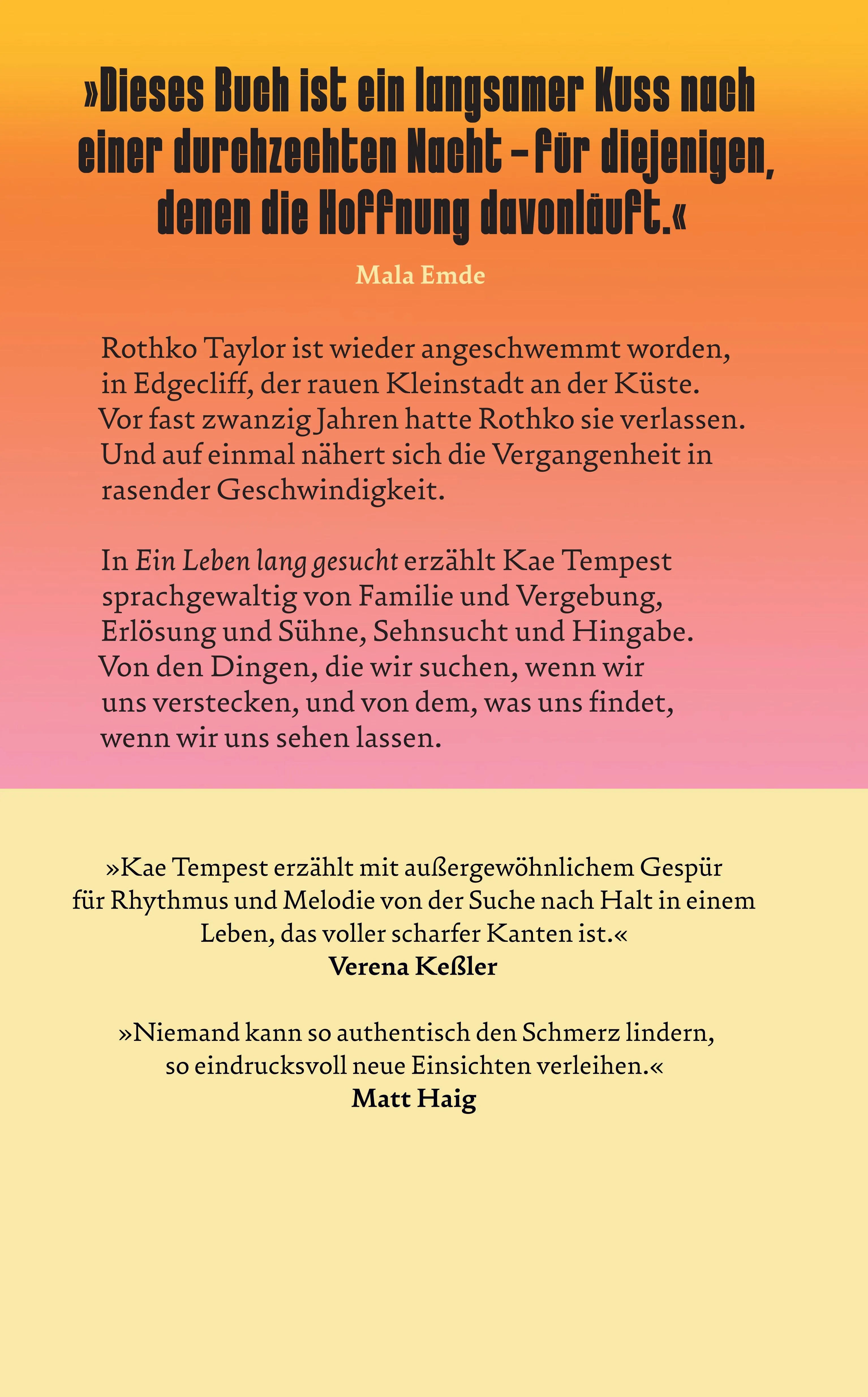 Rückseite: Ein Leben lang gesucht (Hardcover)