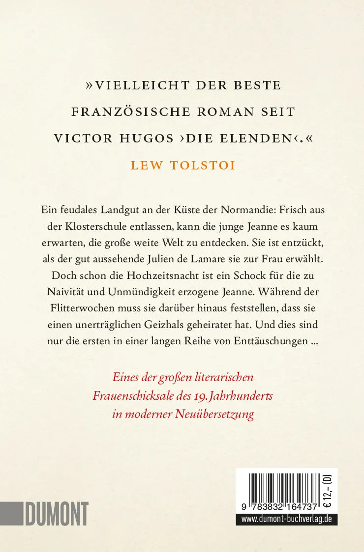 Buchrückseite von 'Ein Leben' mit Klappentext - Taschenbuch