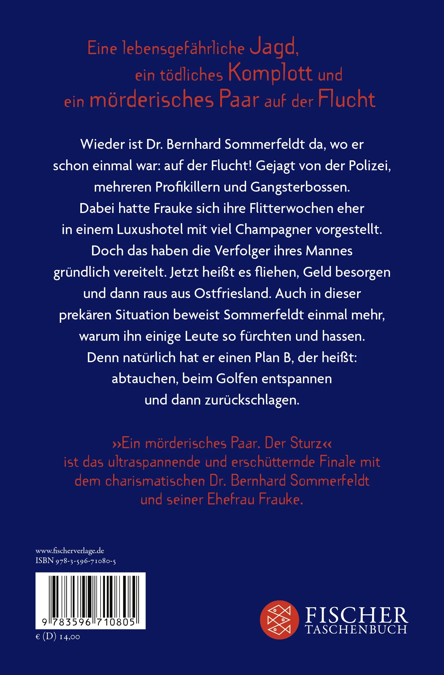 Buchrückseite von 'Ein mörderisches Paar - Der Sturz' mit Klappentext - Taschenbuch