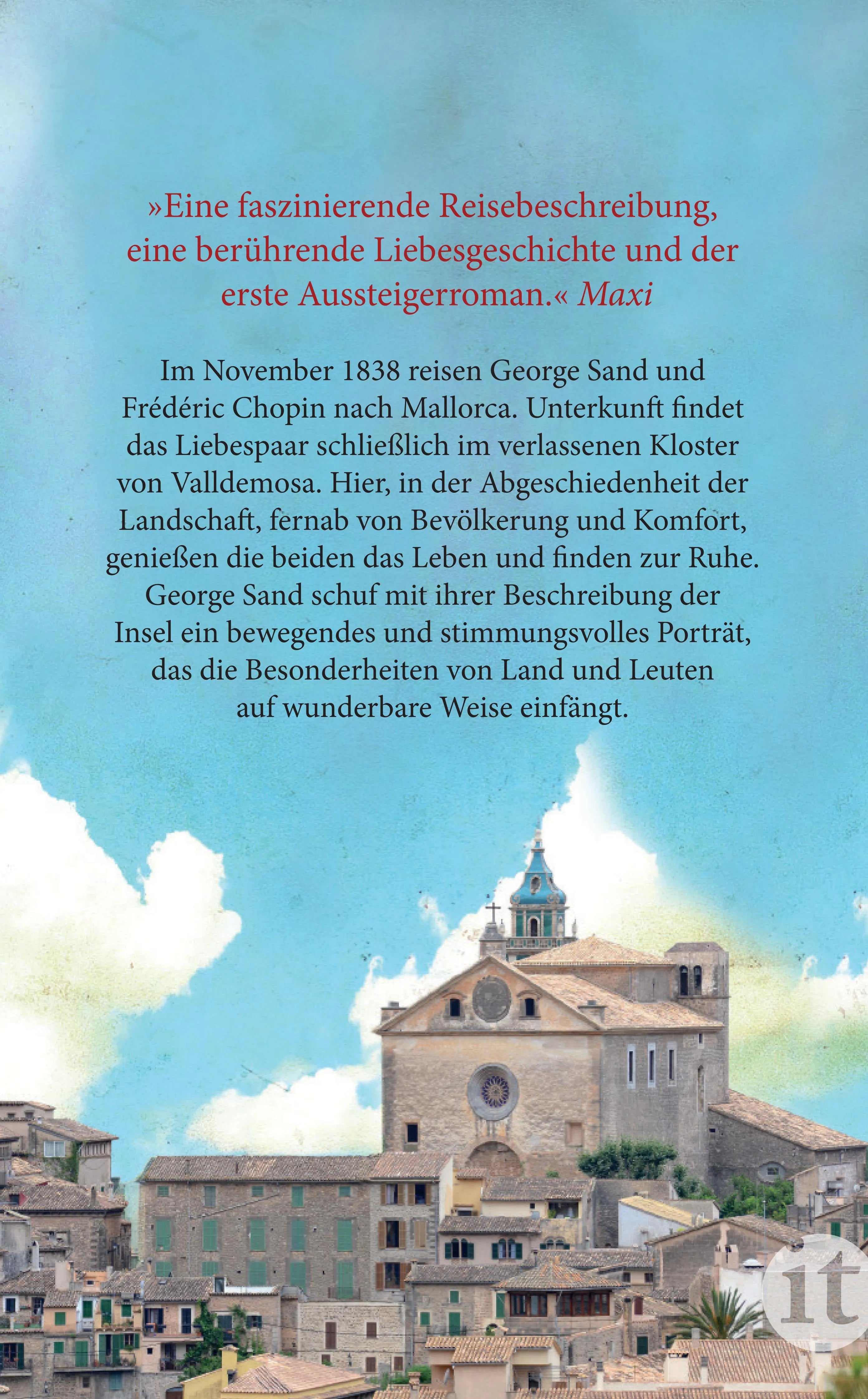 Buchrückseite von 'Ein Winter auf Mallorca' mit Klappentext - Taschenbuch